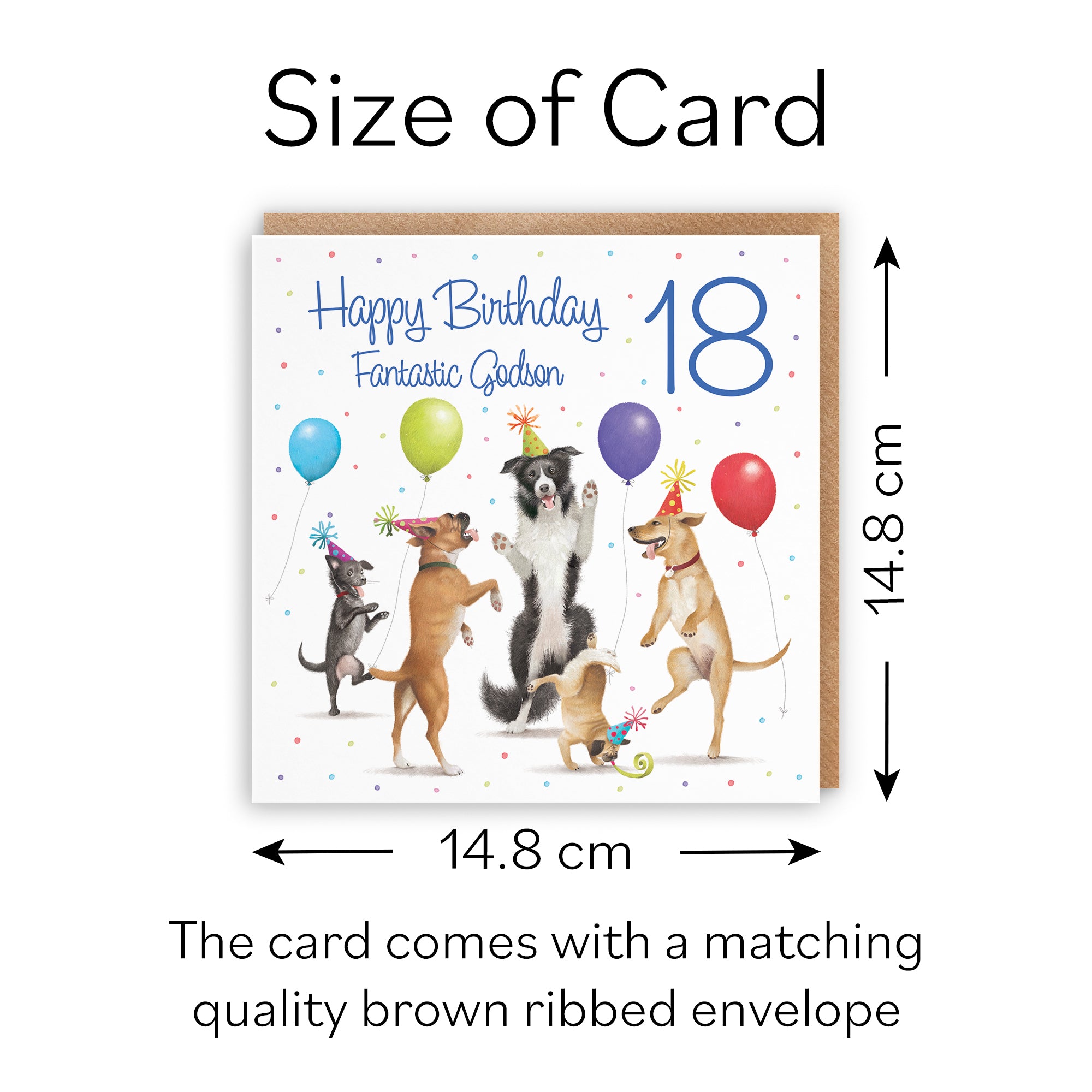 18th Godson Birthday Card Dancing Dogs Milo's Gallery