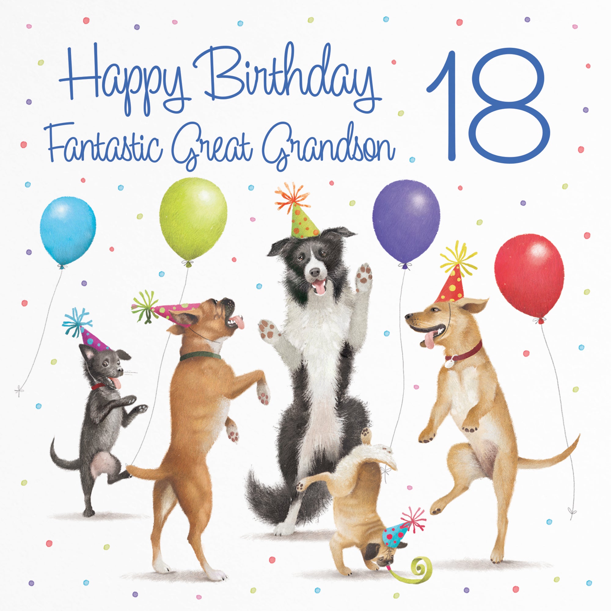 18th Great Grandson Birthday Card Dancing Dogs Milo's Gallery