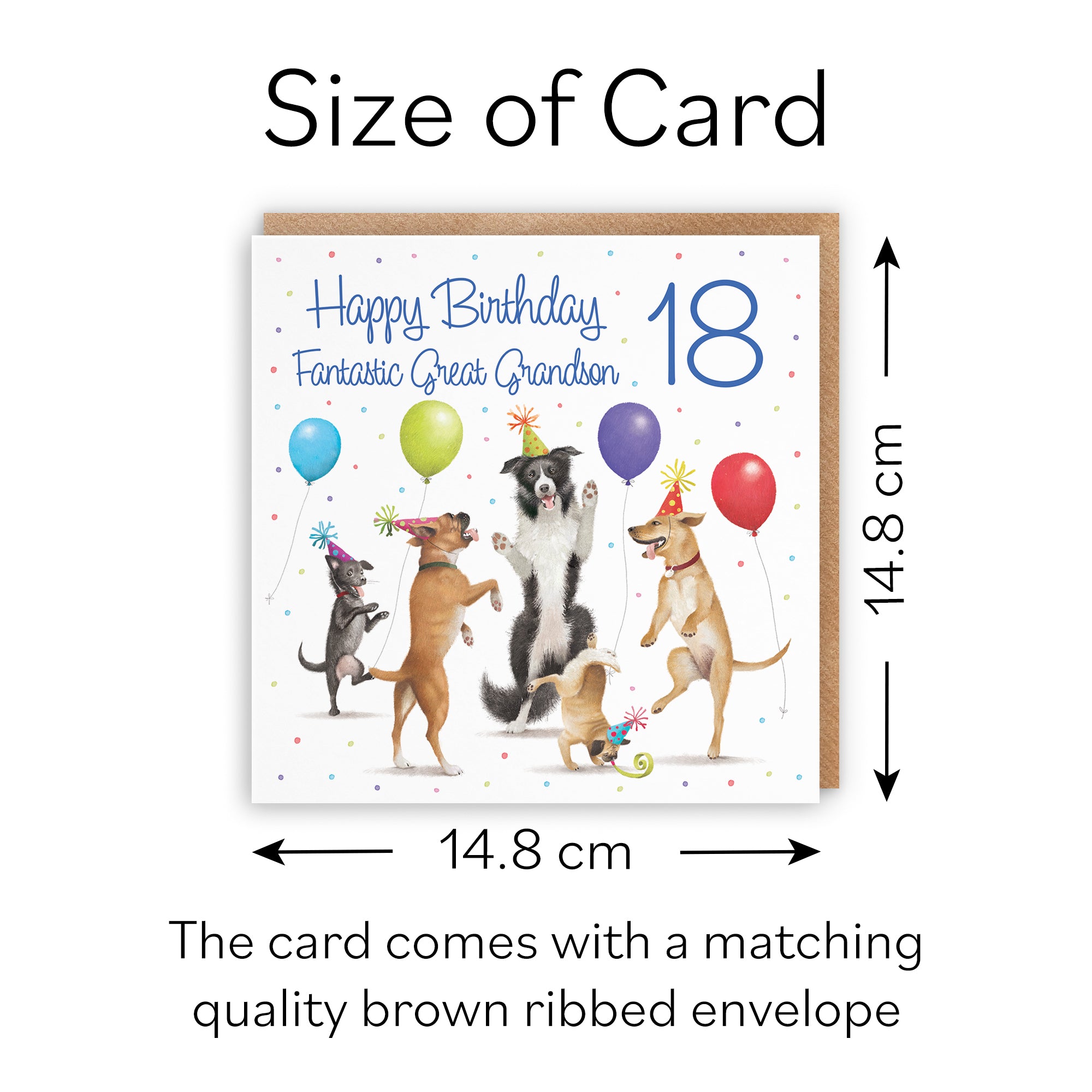 18th Great Grandson Birthday Card Dancing Dogs Milo's Gallery