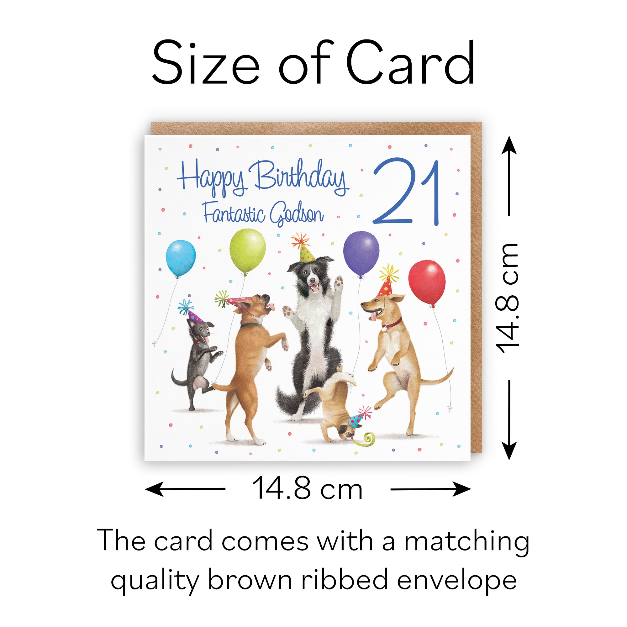 21st Godson Birthday Card Dancing Dogs Milo's Gallery