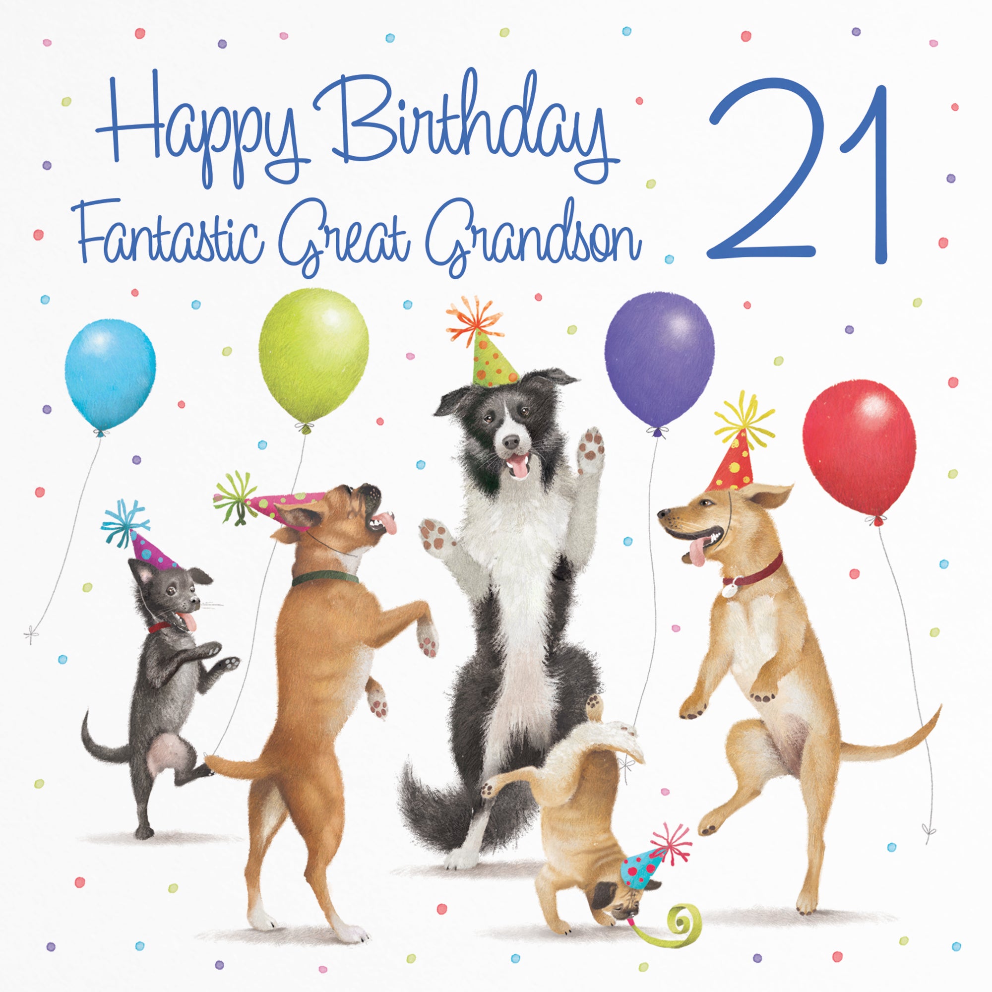 21st Great Grandson Birthday Card Dancing Dogs Milo's Gallery