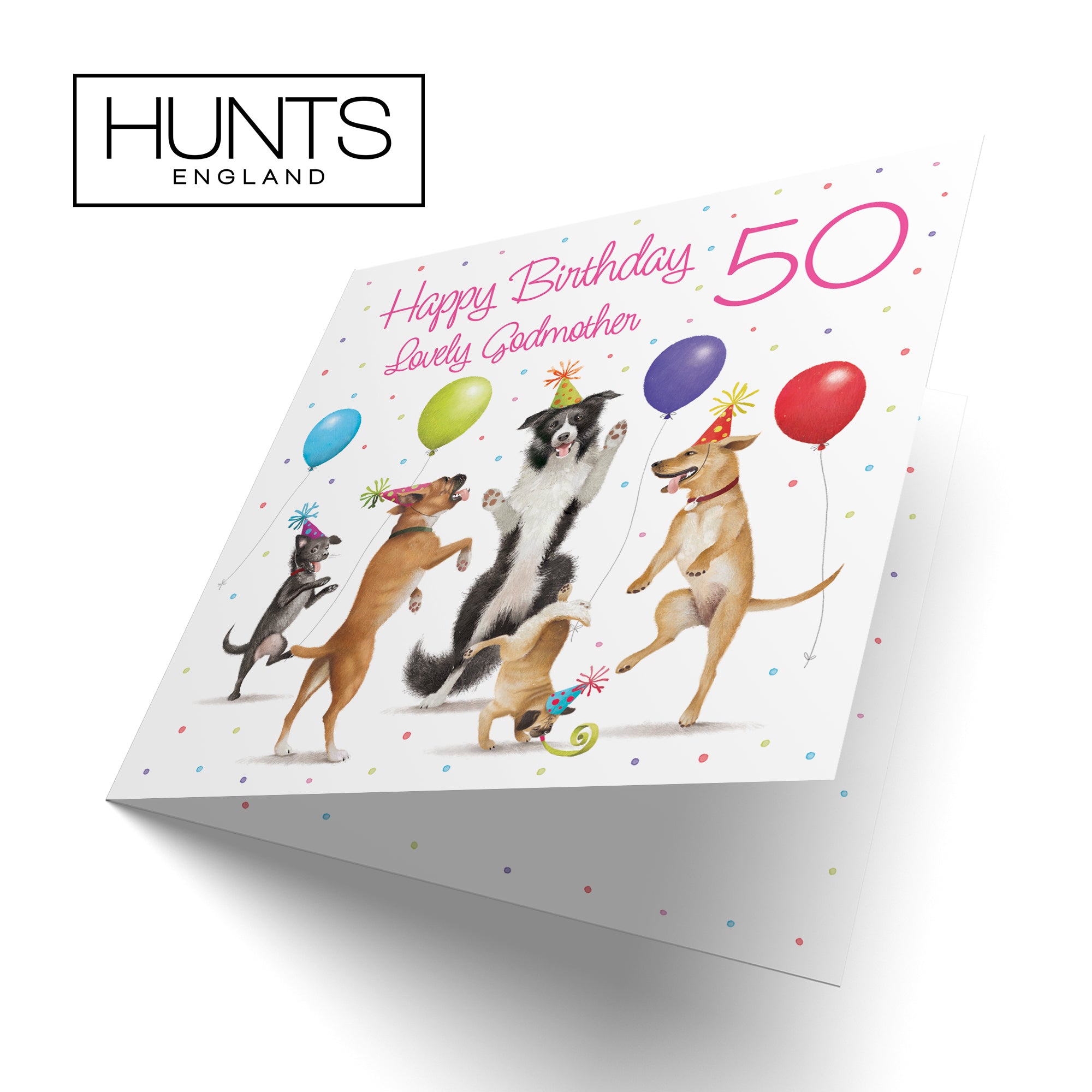 50th Godmother Birthday Card Dancing Dogs Milo's Gallery