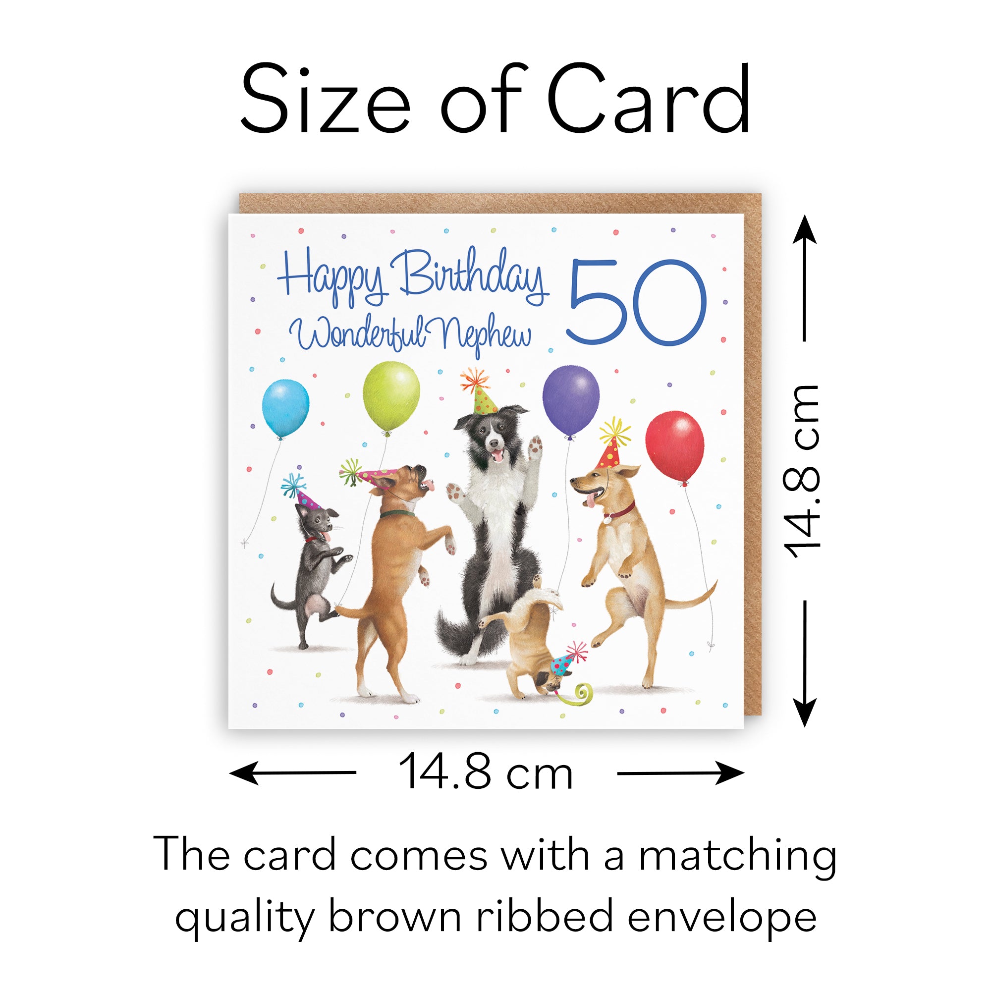 50th Nephew Birthday Card Dancing Dogs Milo's Gallery