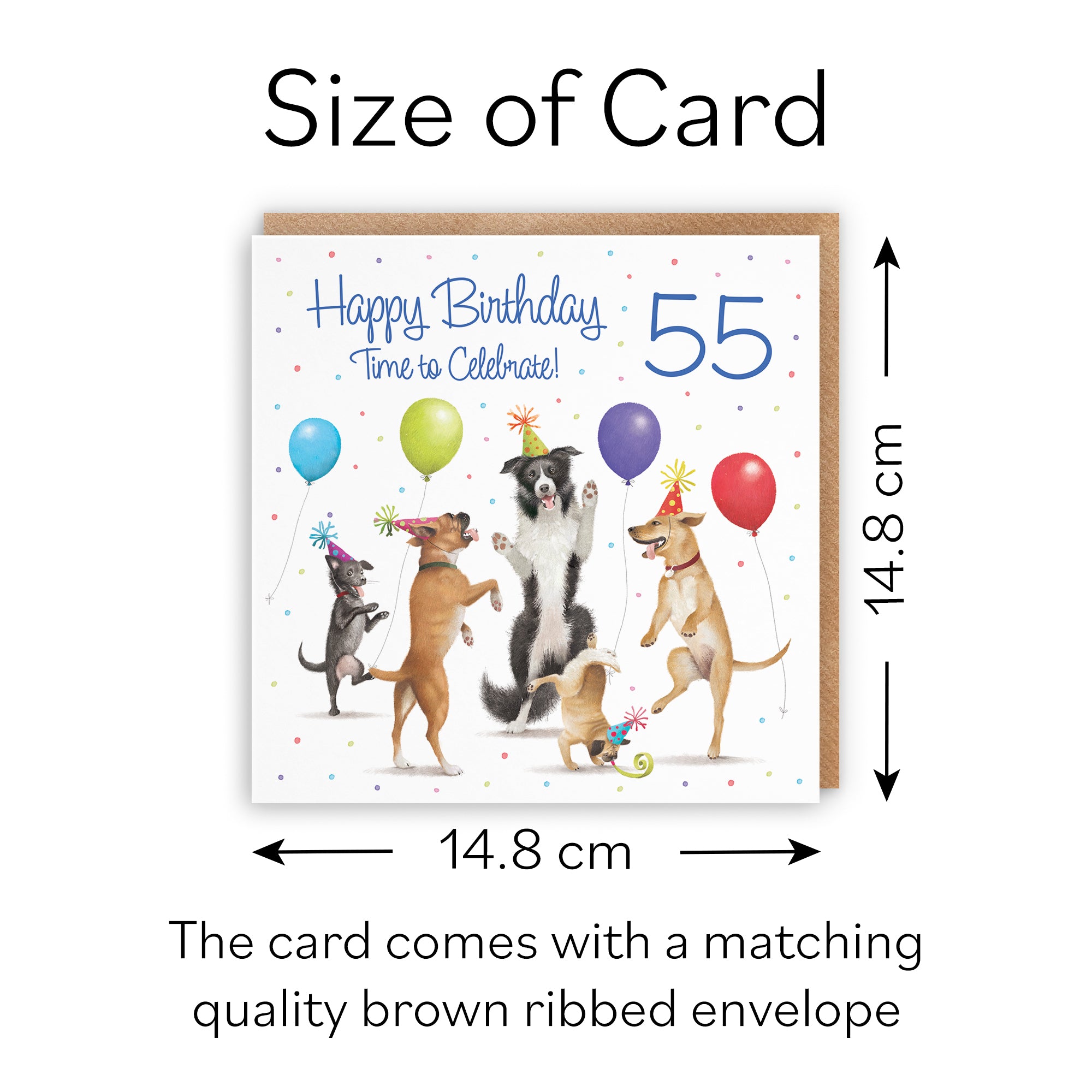 55th Birthday Card Dancing Dogs Milo's Gallery