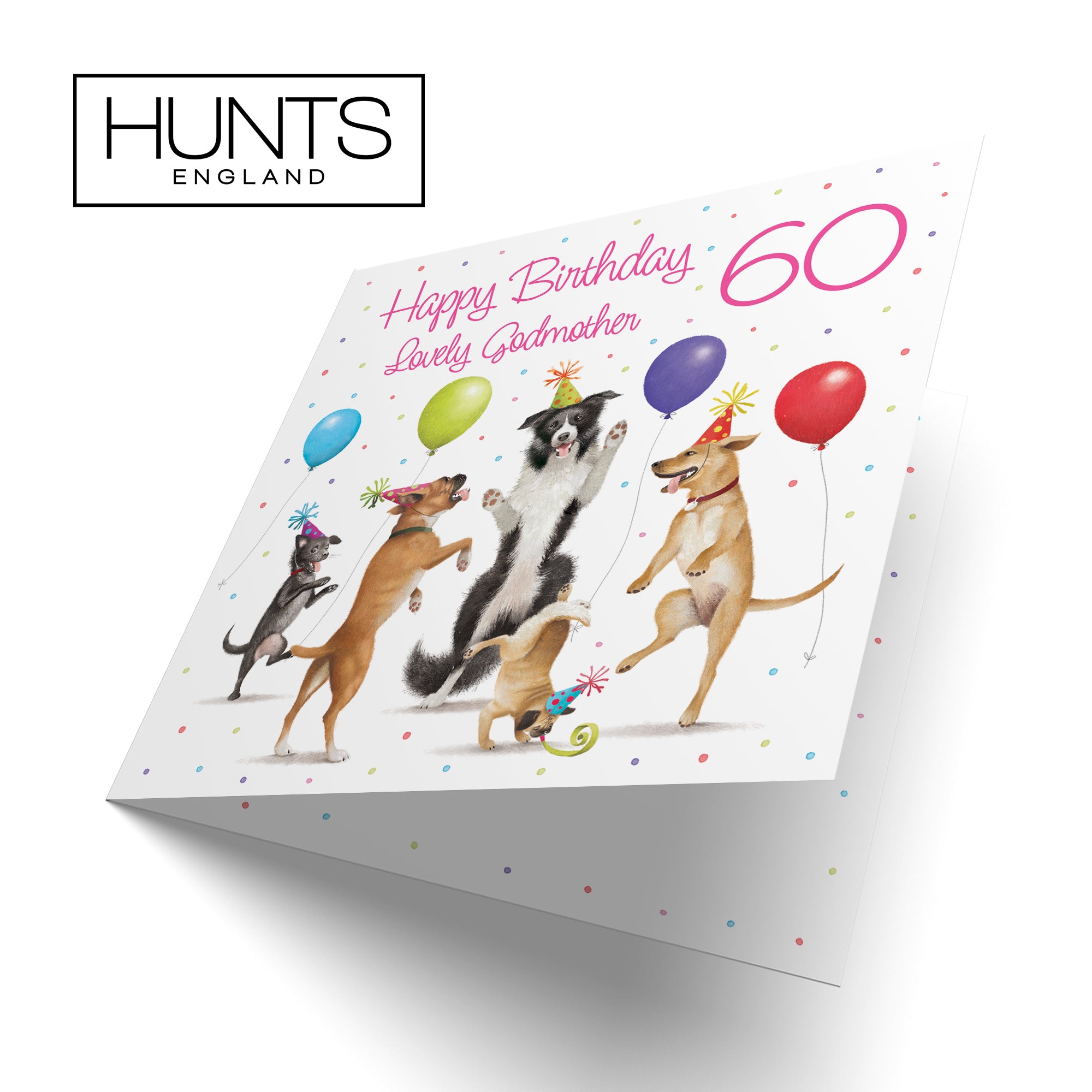 60th Godmother Birthday Card Dancing Dogs Milo's Gallery