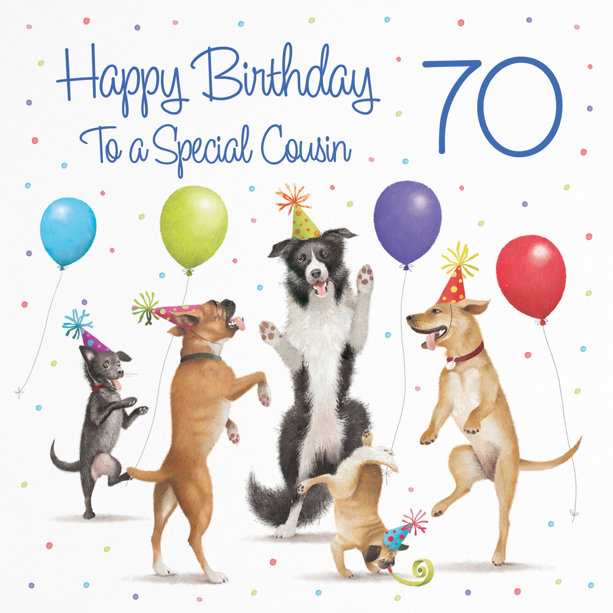 70th Cousin Birthday Card Dancing Dogs Milo's Gallery