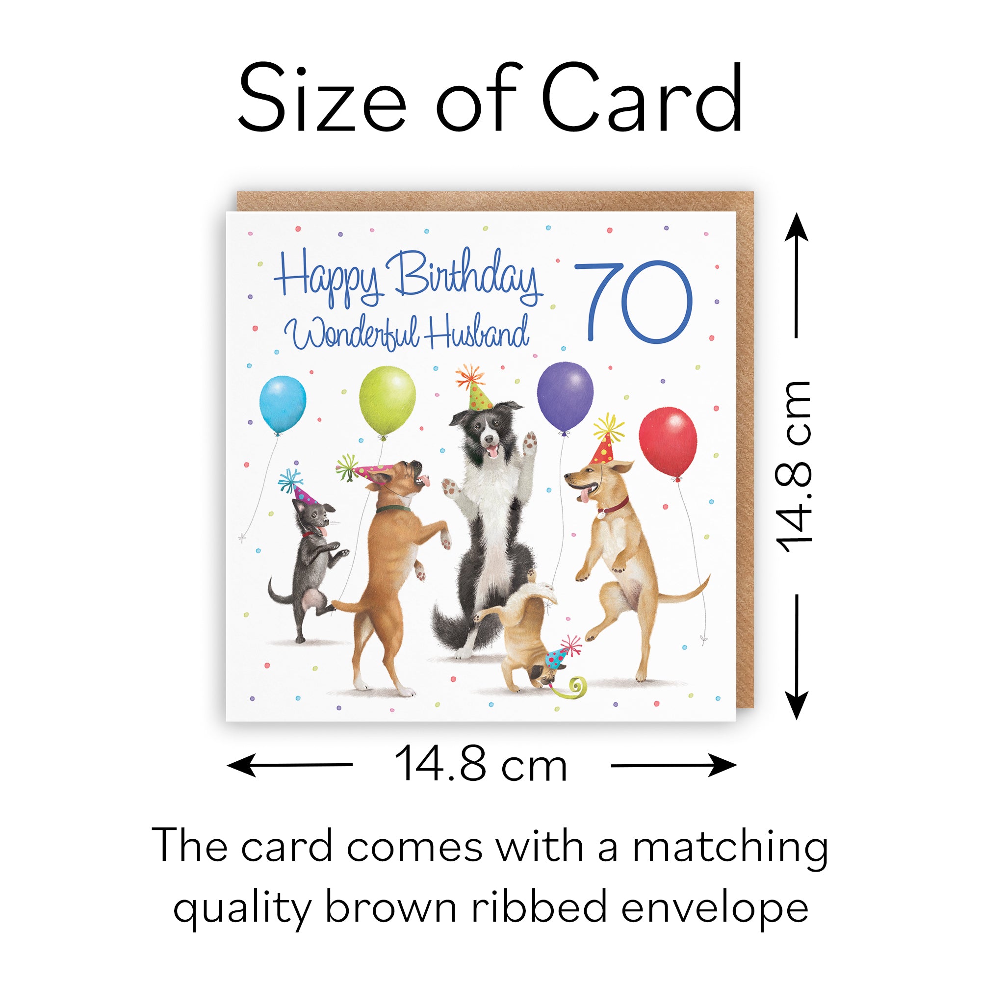 70th Husband Birthday Card Dancing Dogs Milo's Gallery