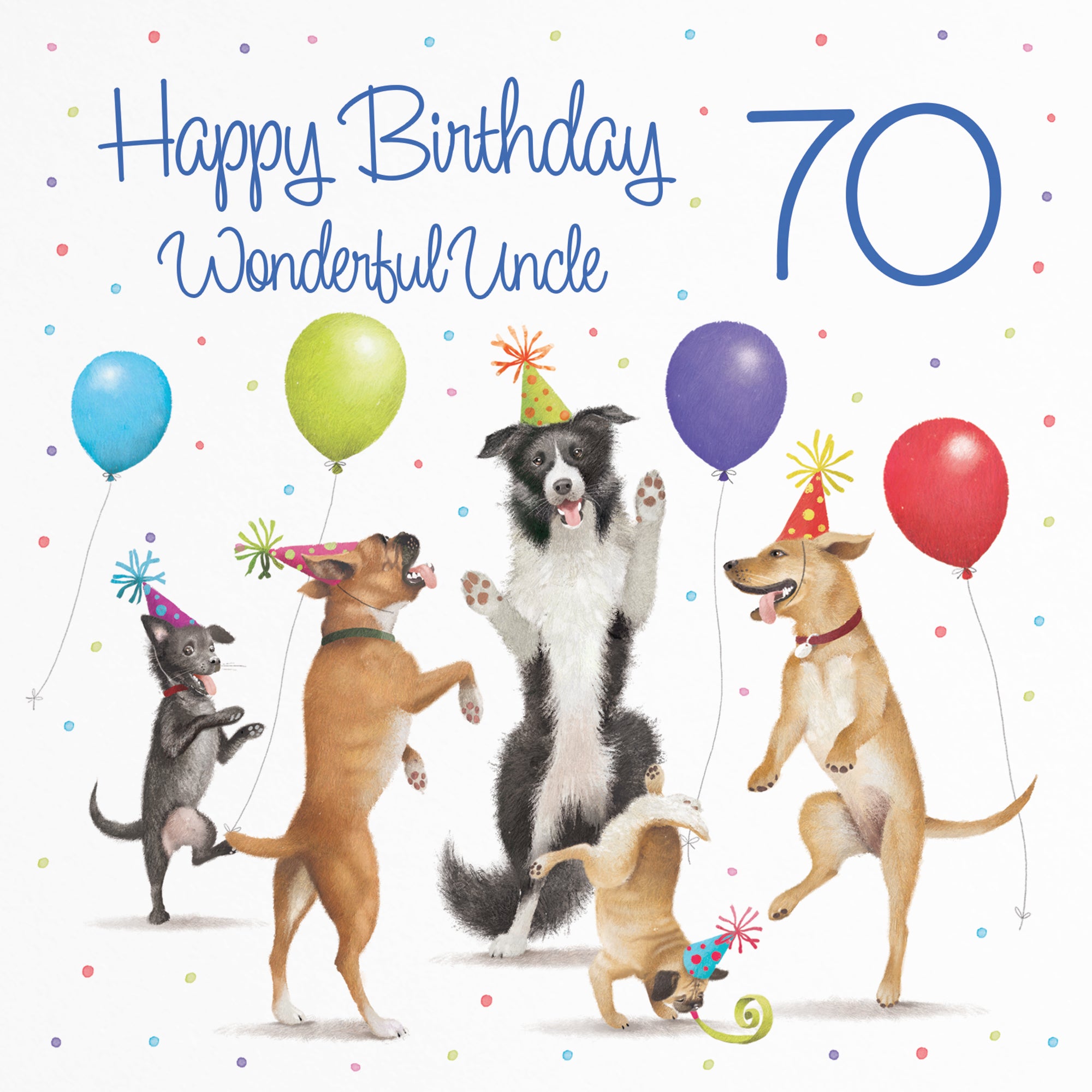 70th Uncle Birthday Card Dancing Dogs Milo's Gallery