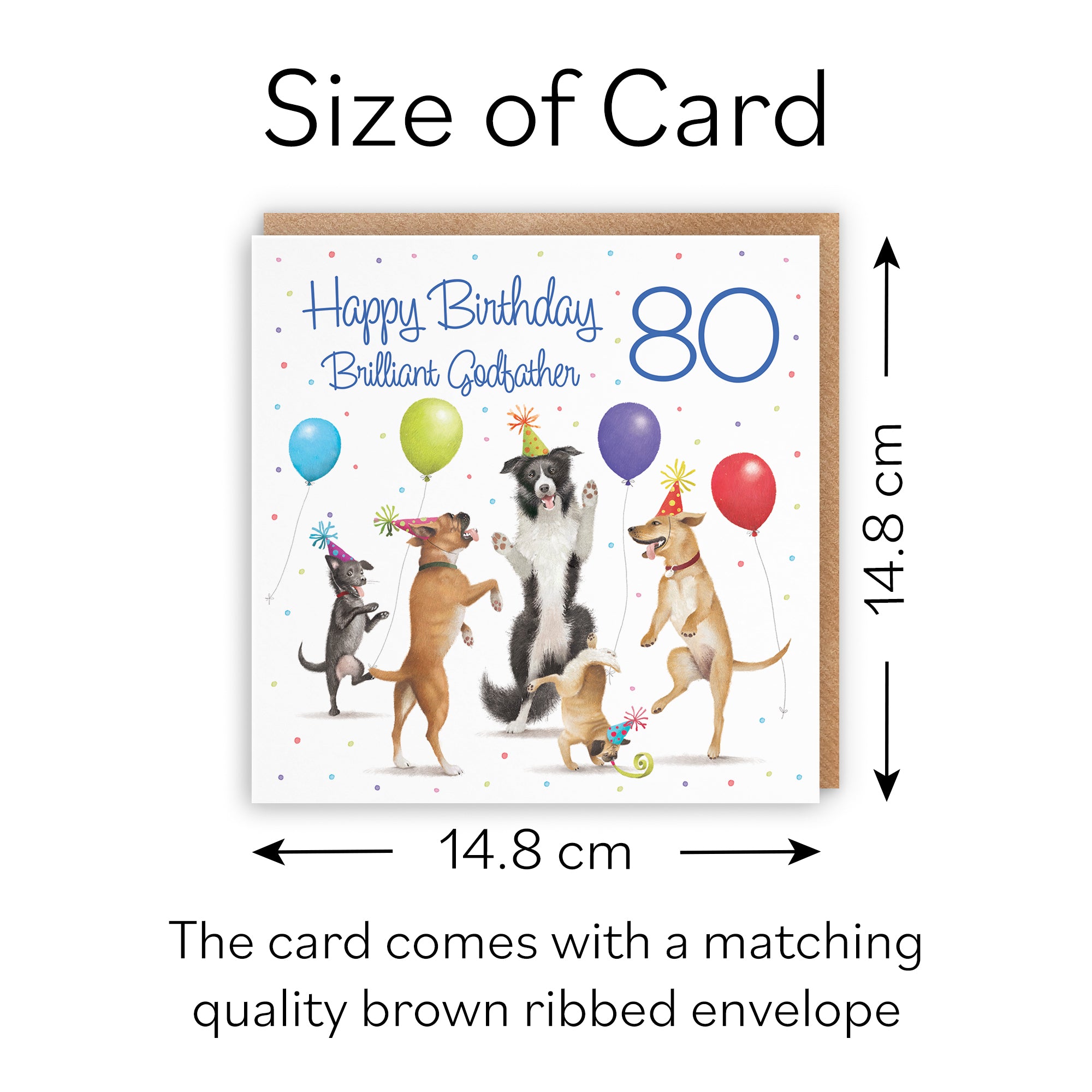 80th Godfather Birthday Card Dancing Dogs Milo's Gallery