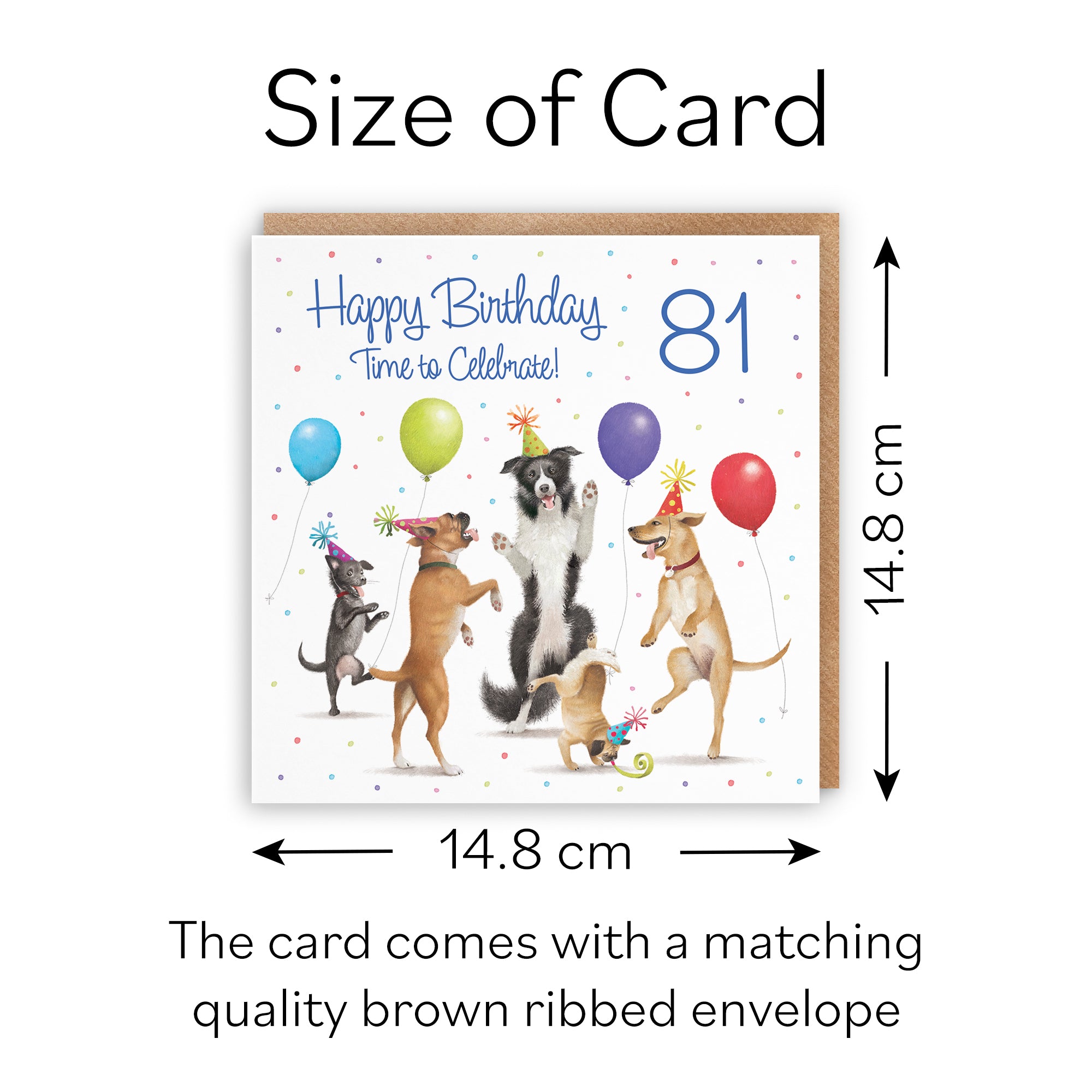 81st Birthday Card Dancing Dogs Milo's Gallery