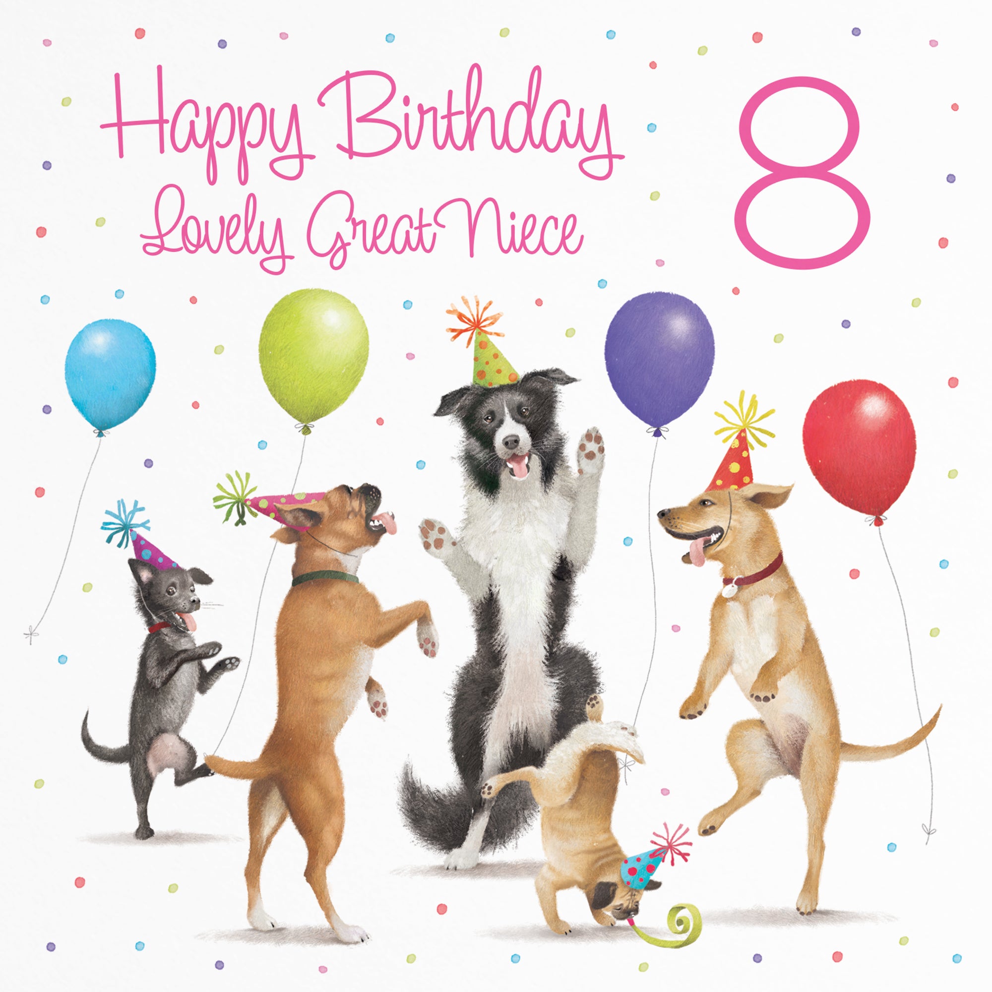 8th Great Niece Birthday Card Dancing Dogs Milo's Gallery