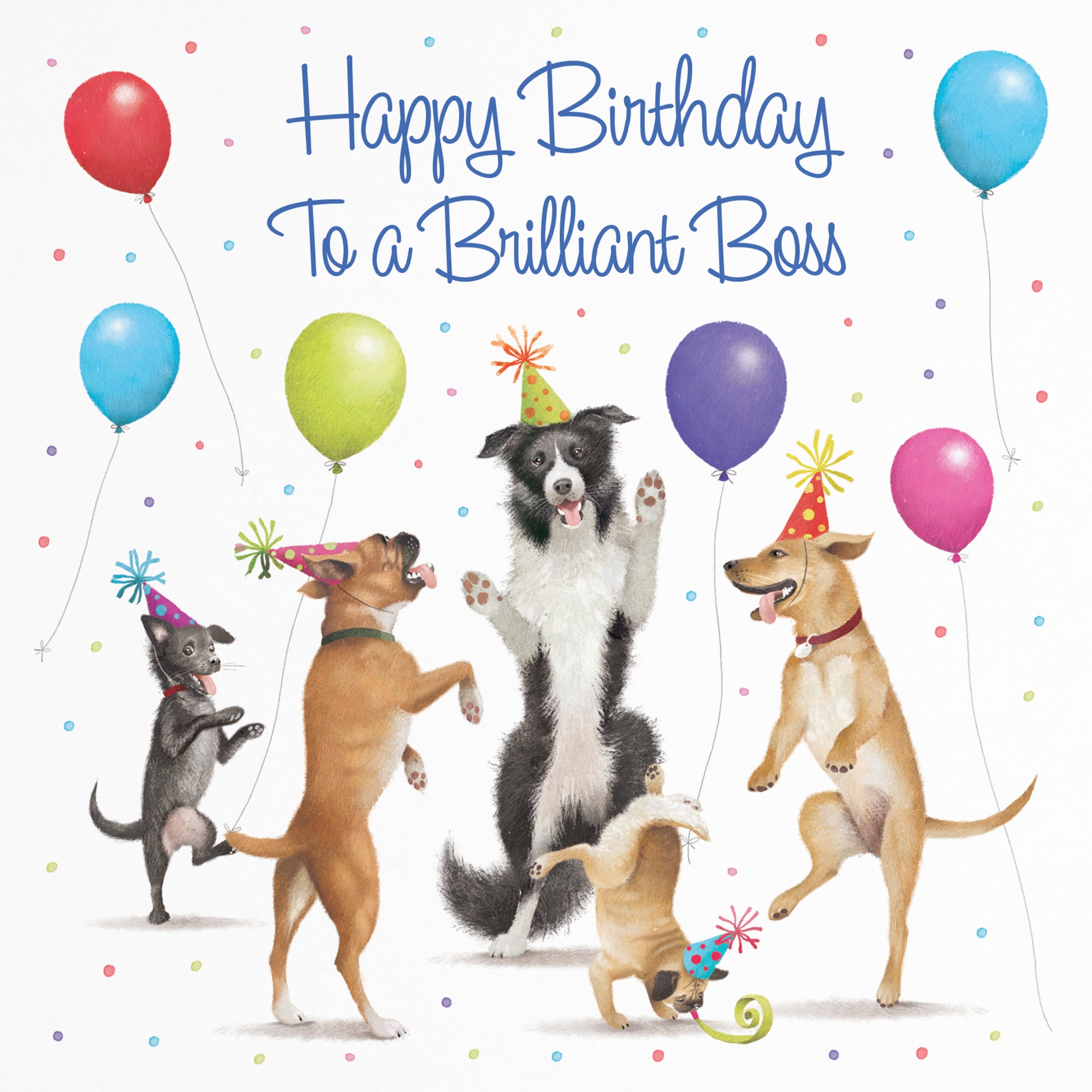 Boss Birthday Card Dancing Dogs Milo's Gallery