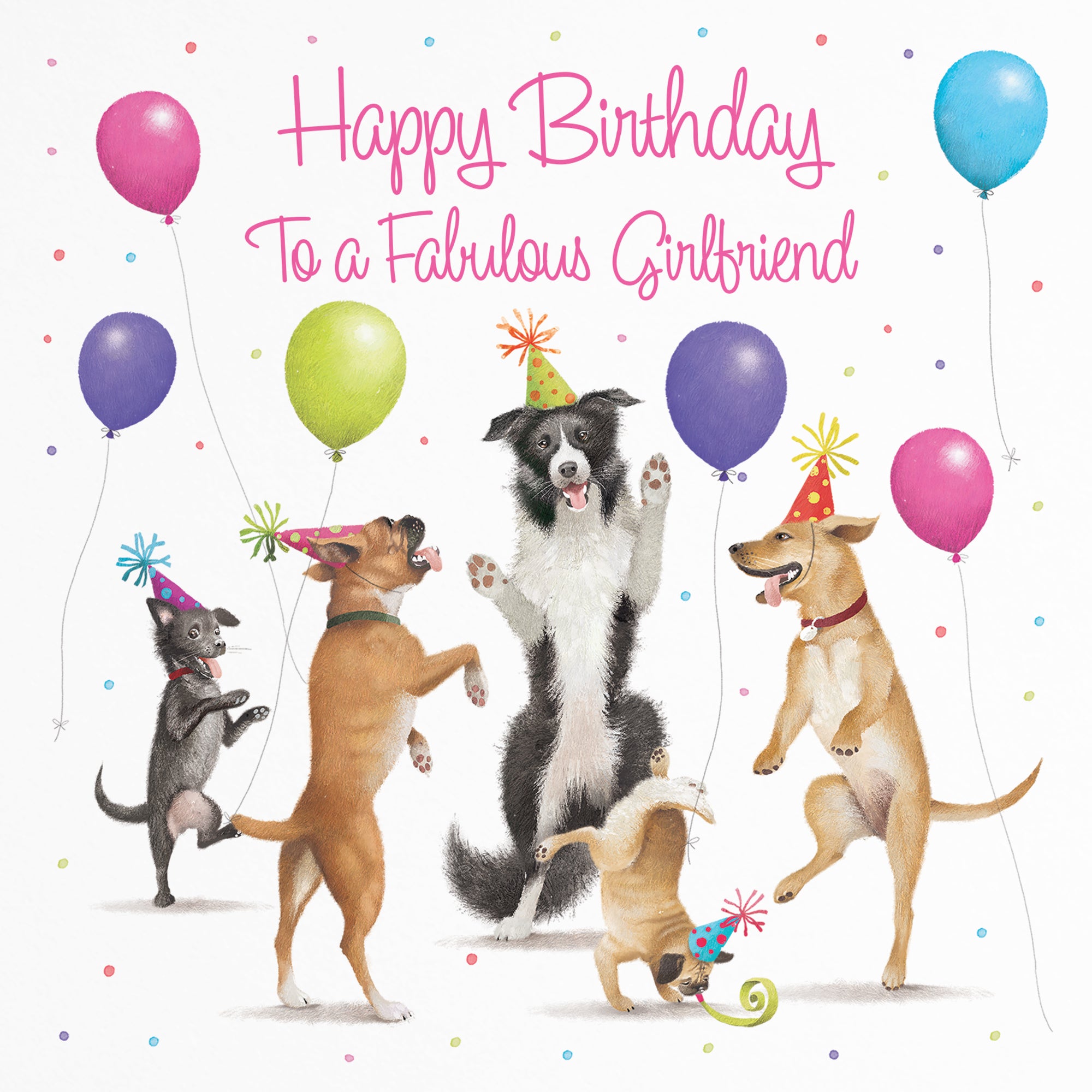 Girlfriend Birthday Card Dancing Dogs Milo's Gallery