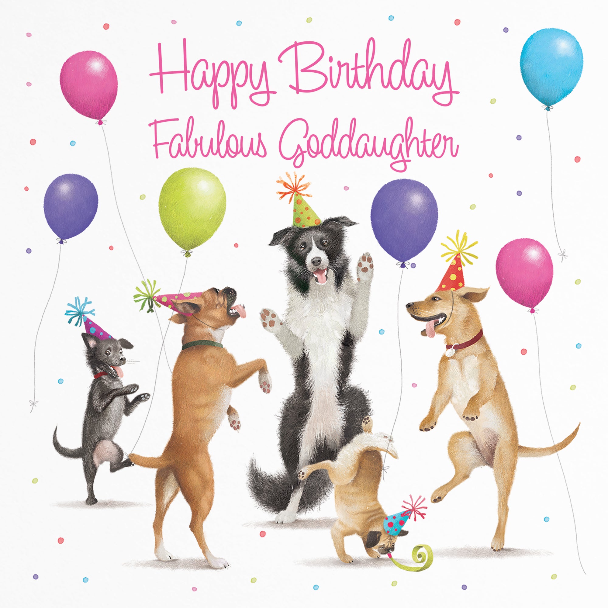 Goddaughter Birthday Card Dancing Dogs Milo's Gallery