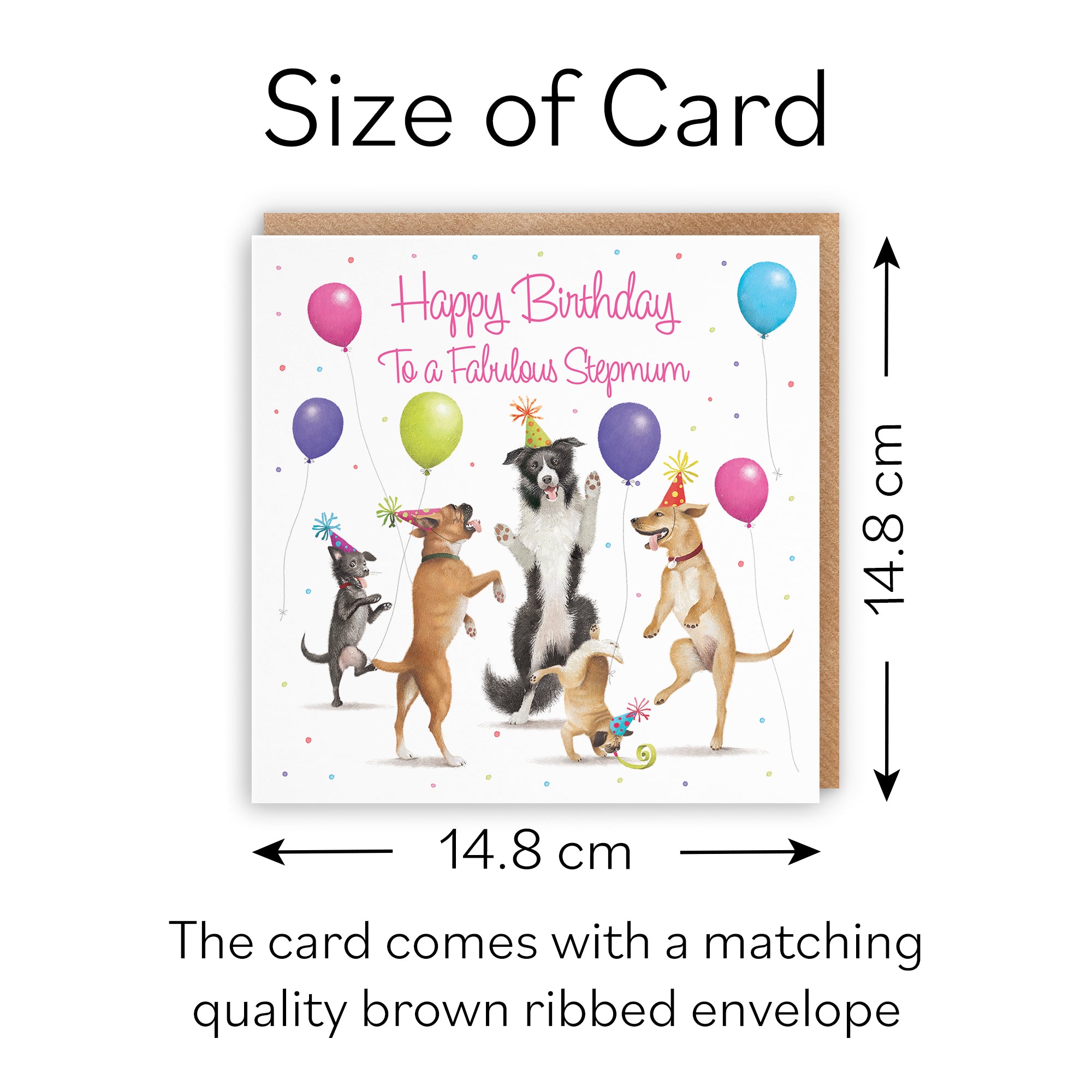 Stepmum Birthday Card Dancing Dogs Milo's Gallery