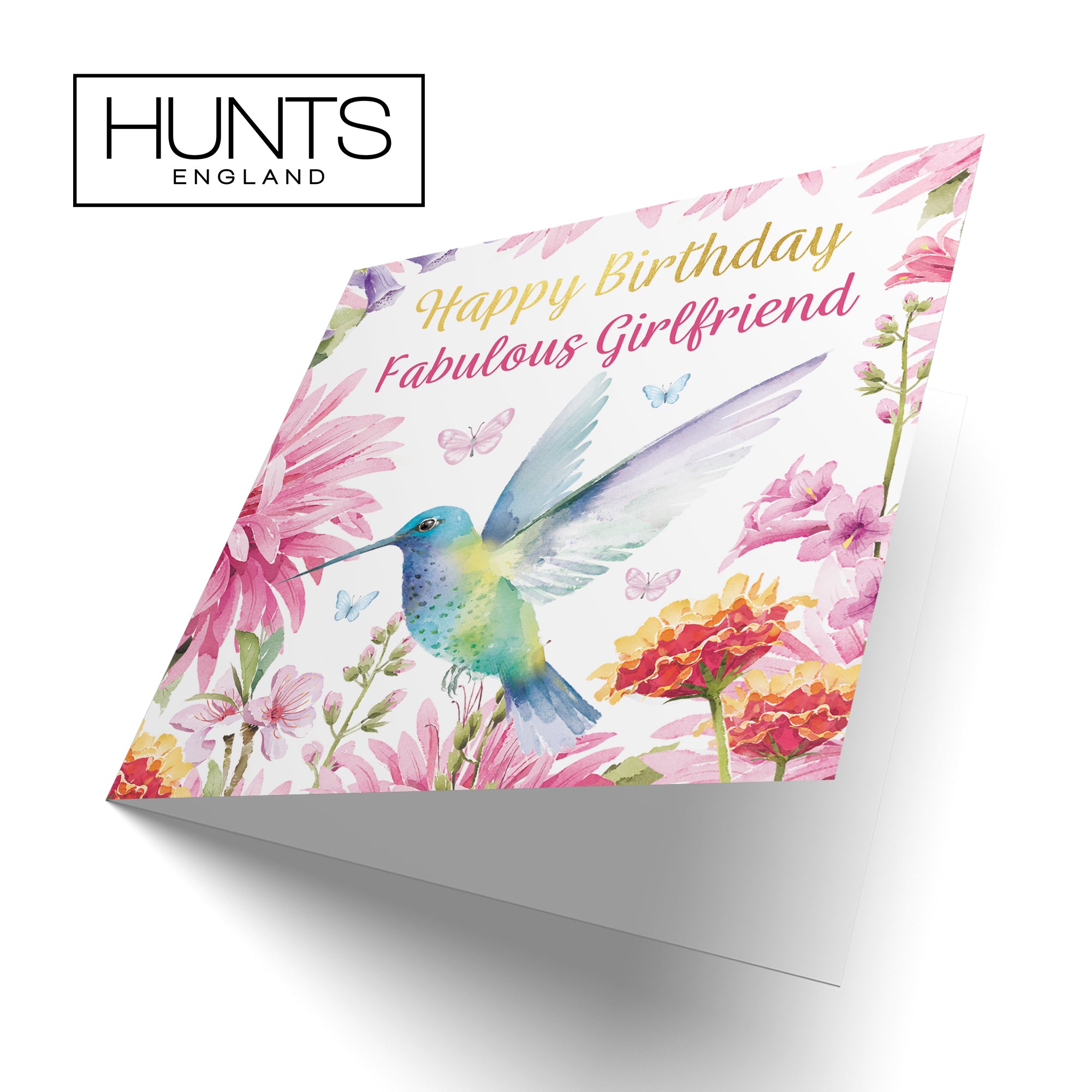 Girlfriend Birthday Card Hummingbird Gold Foil Milo's Gallery