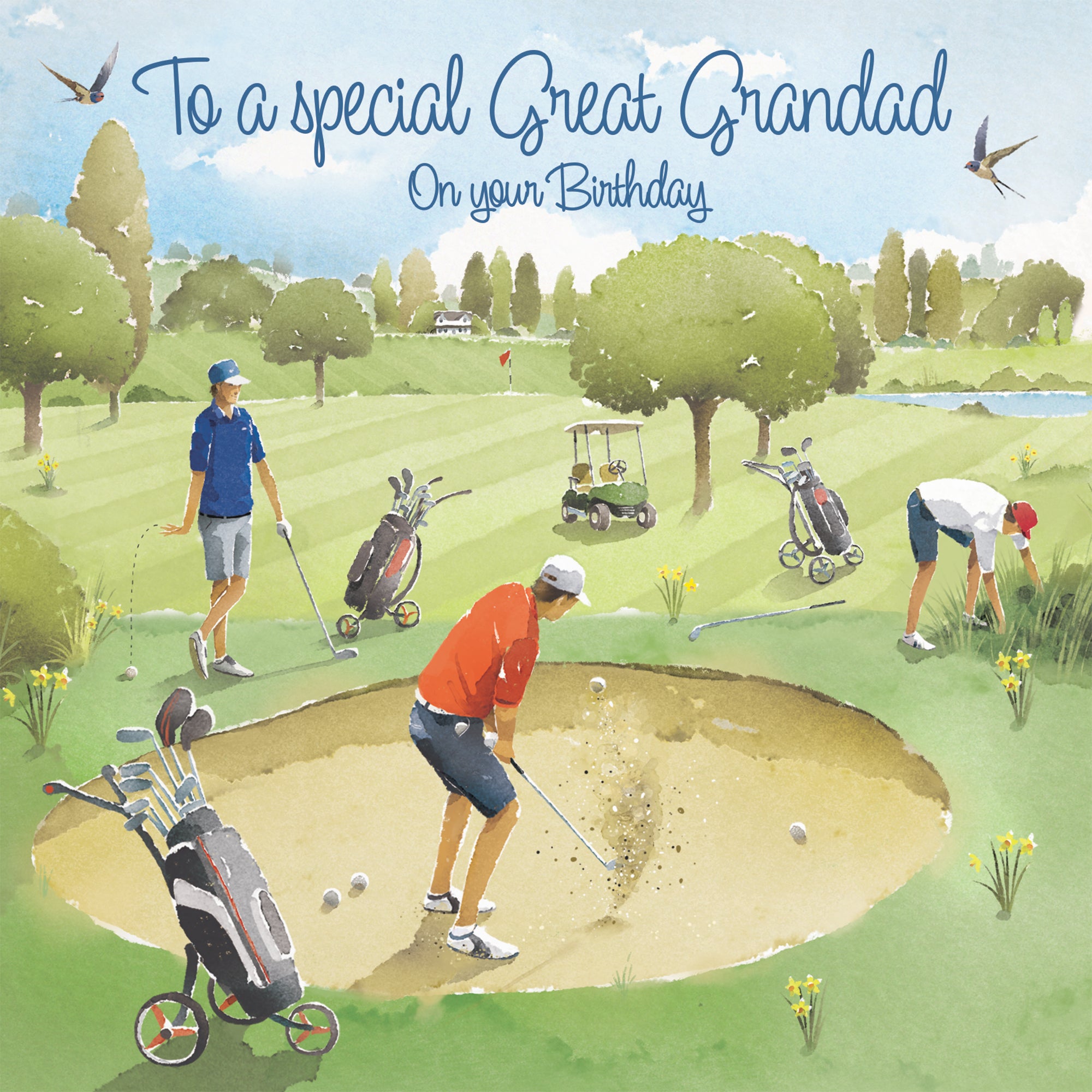 Great Grandad Golfing Birthday Card Golf Bunker Milo's Gallery