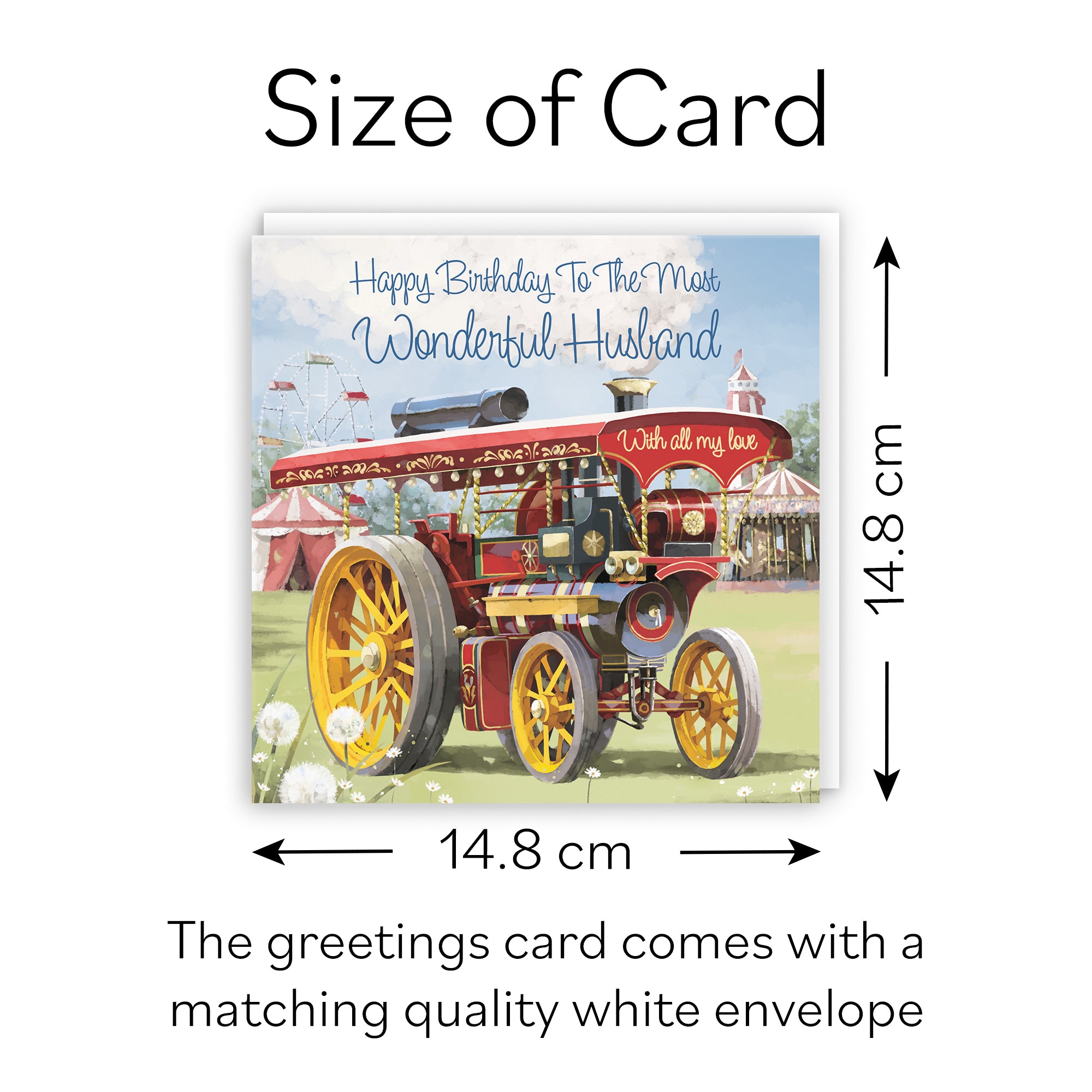 Husband Traction Engine Birthday Card Steam Tractor Milo's Gallery