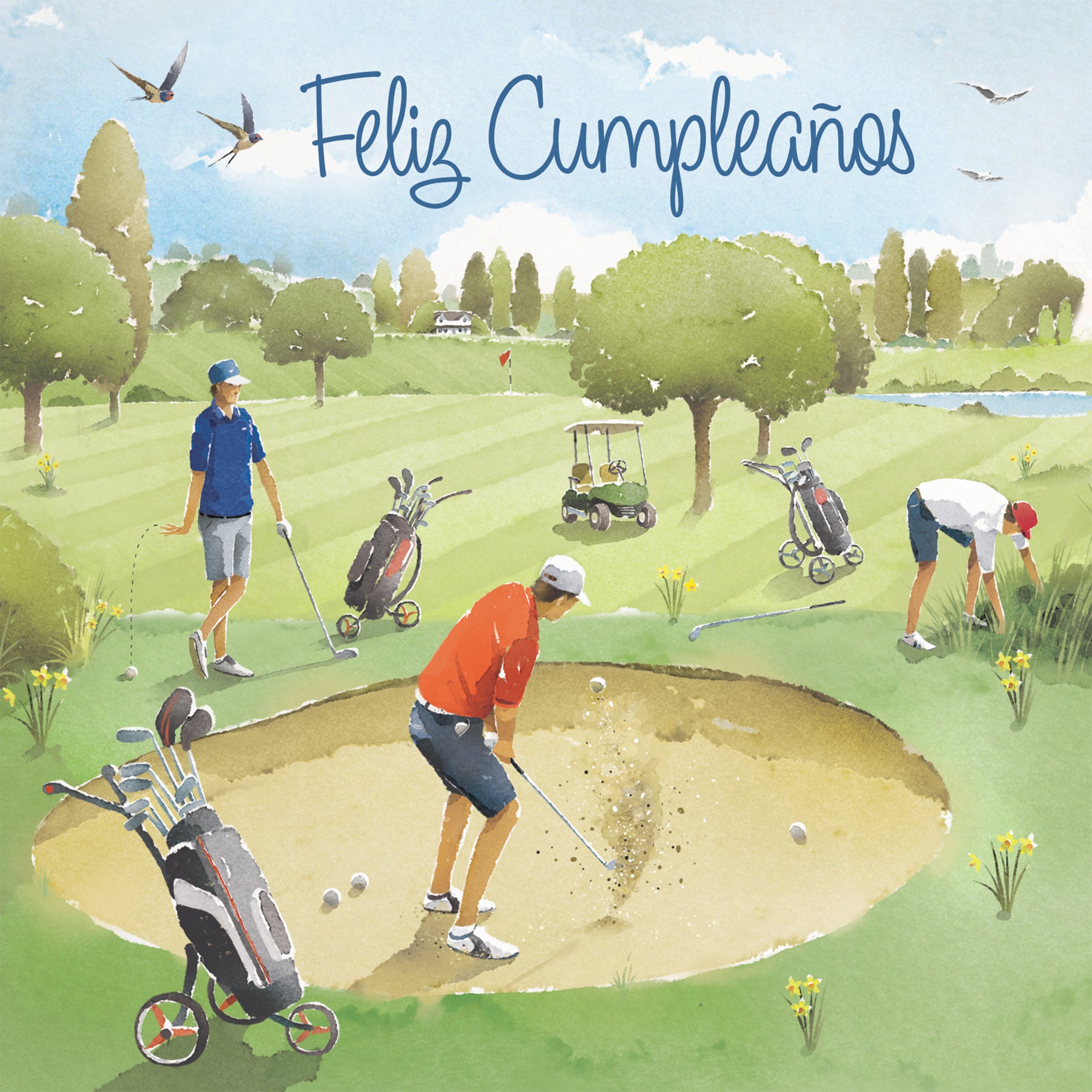 Spanish Language Birthday Card Golf Bunker Milo's Gallery