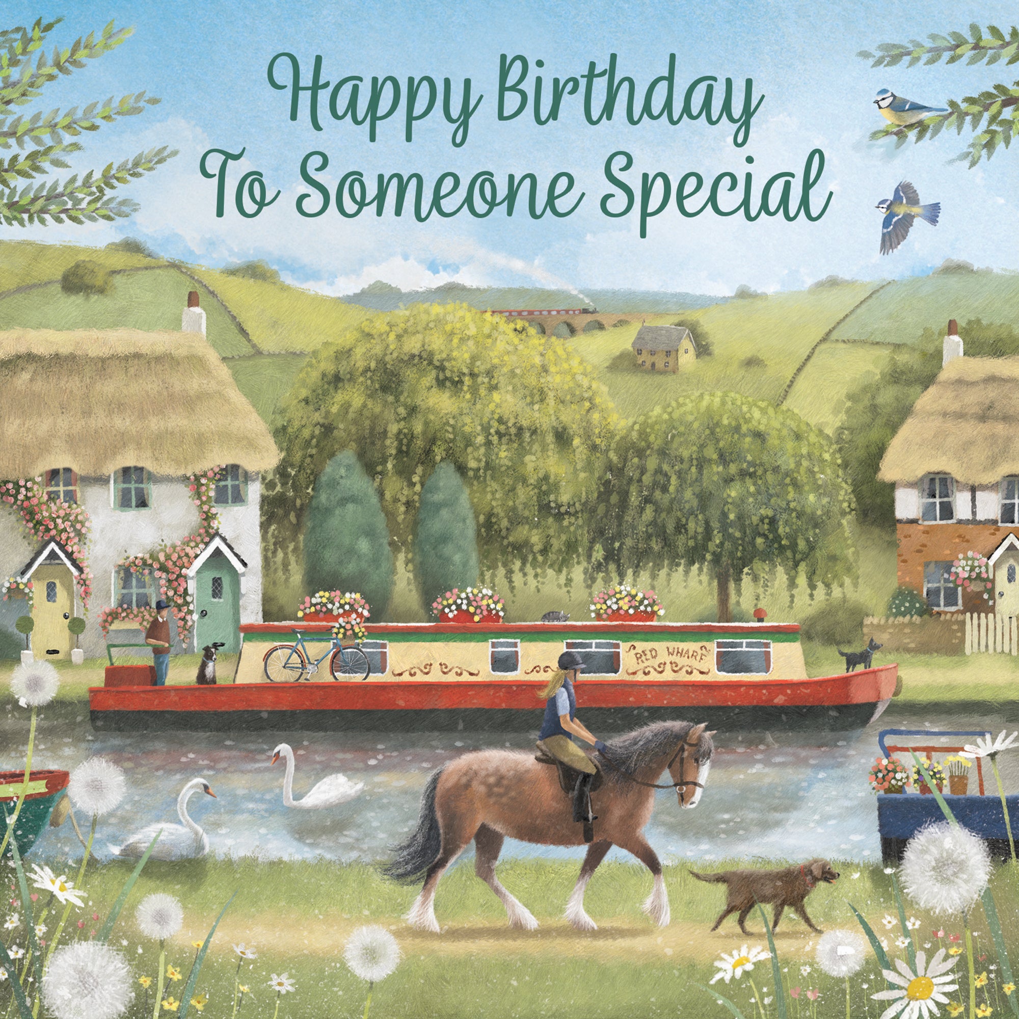 Someone Special Canal Narrowboat Birthday Card Horse Riding Milo's Gallery