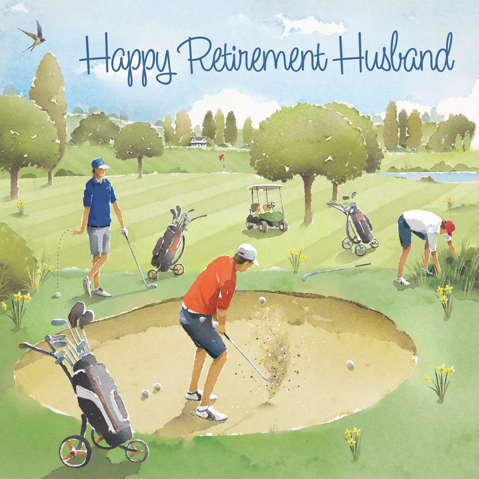 Husband Golfing Retirement Card Golf Bunker Milo's Gallery