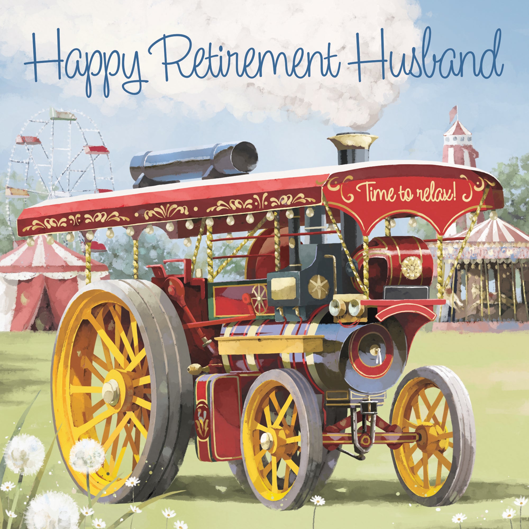 Husband Traction Engine Retirement Card Steam Tractor Milo's Gallery