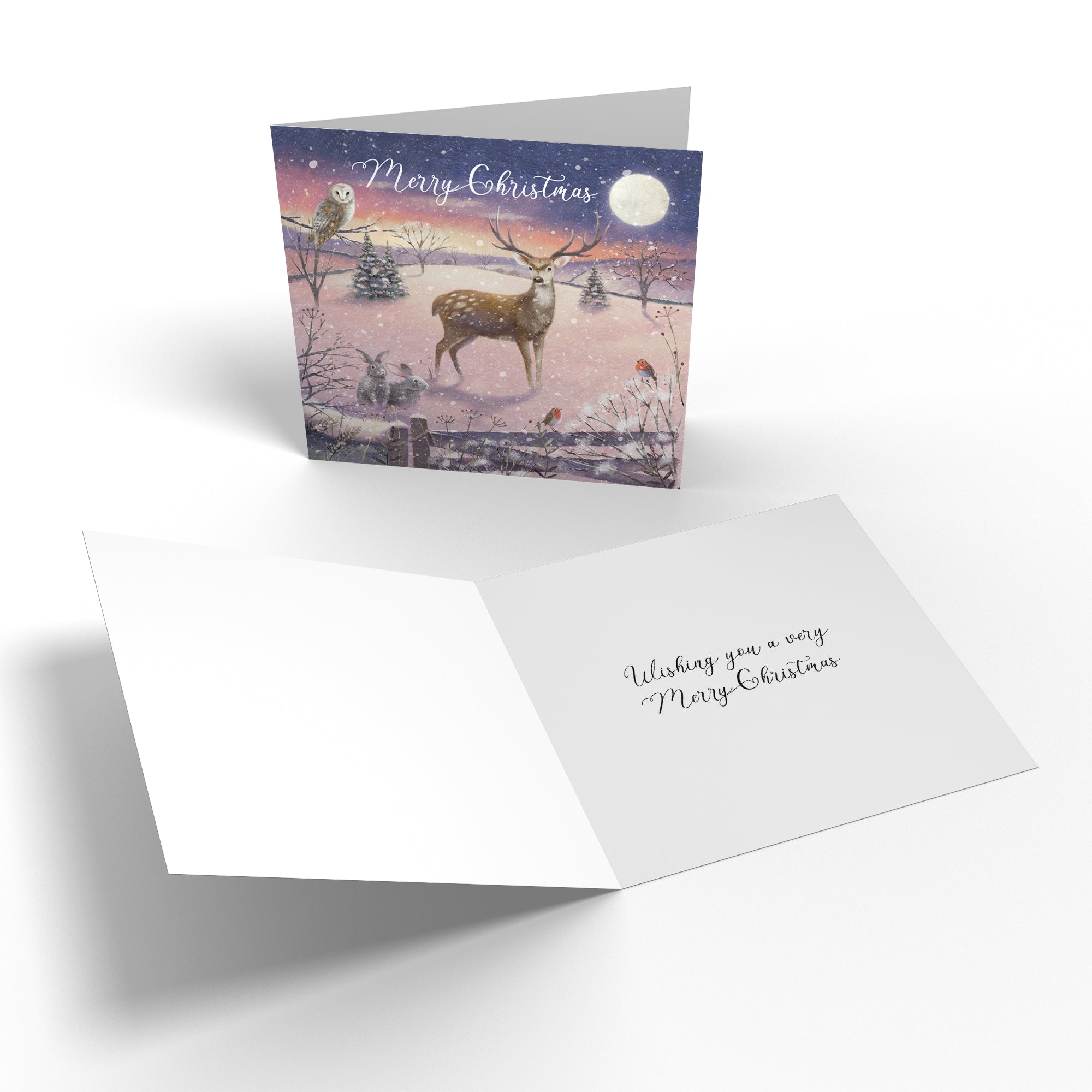 The Stag Pack Of 10 Christmas Cards And Envelopes
