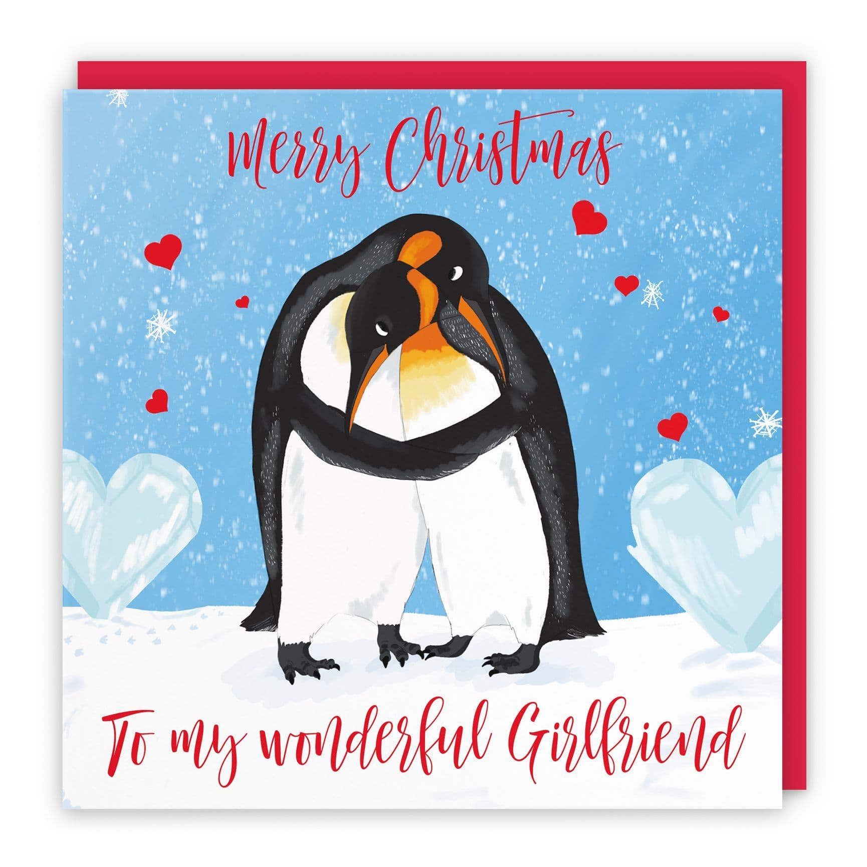 Girlfriend Penguins Christmas Card Cute Animals