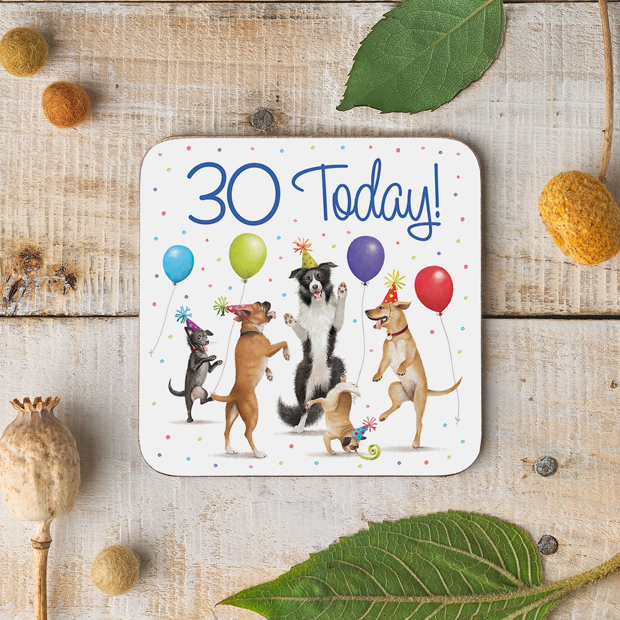 Hunts England 30th Birthday Blue Dancing Dogs Drinks Coaster Milo&#39;s Gallery