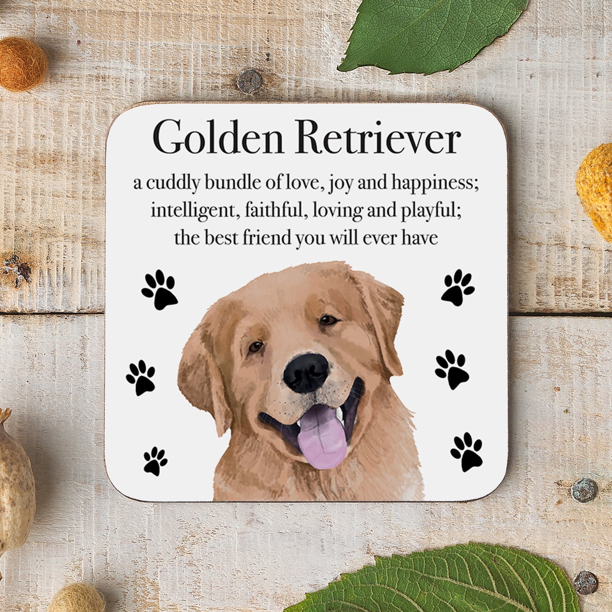 Hunts England Golden Retriever Dog Drinks Coaster Iconic