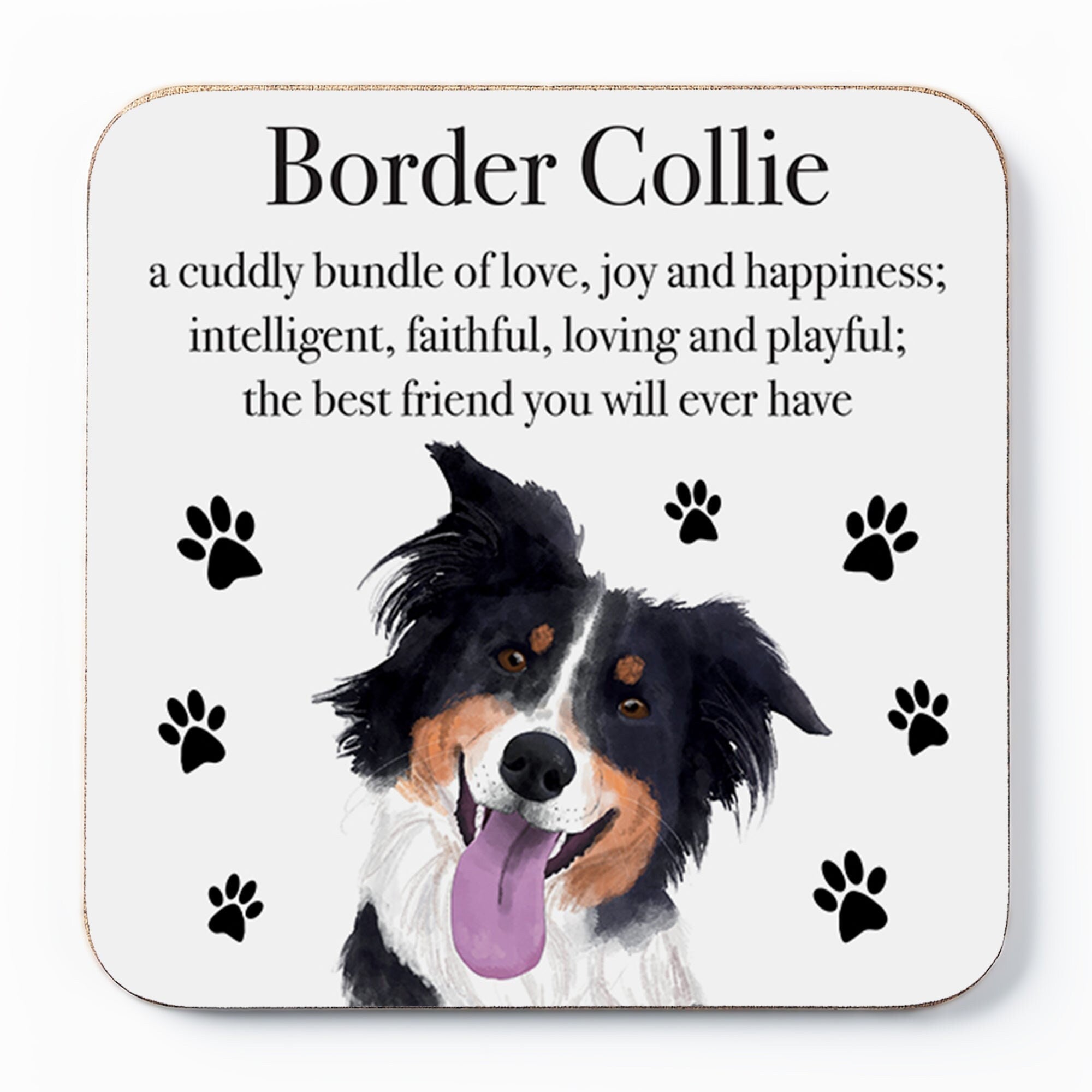Hunts England Border Collie Dog Drinks Coaster Iconic