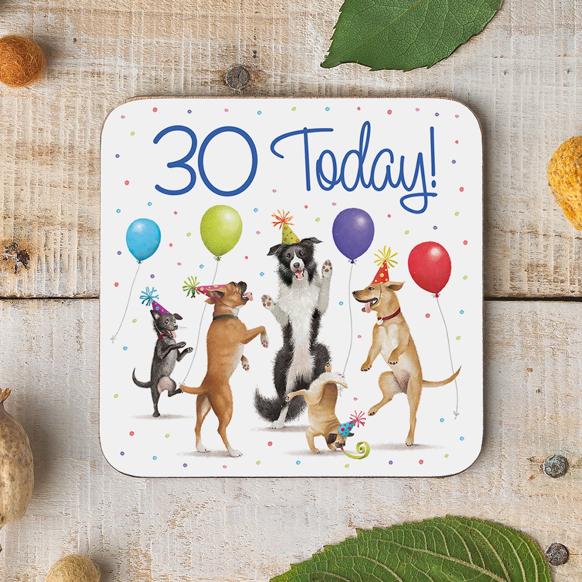 Hunts England 30th Birthday Blue Dancing Dogs Drinks Coaster Milo&#39;s Gallery