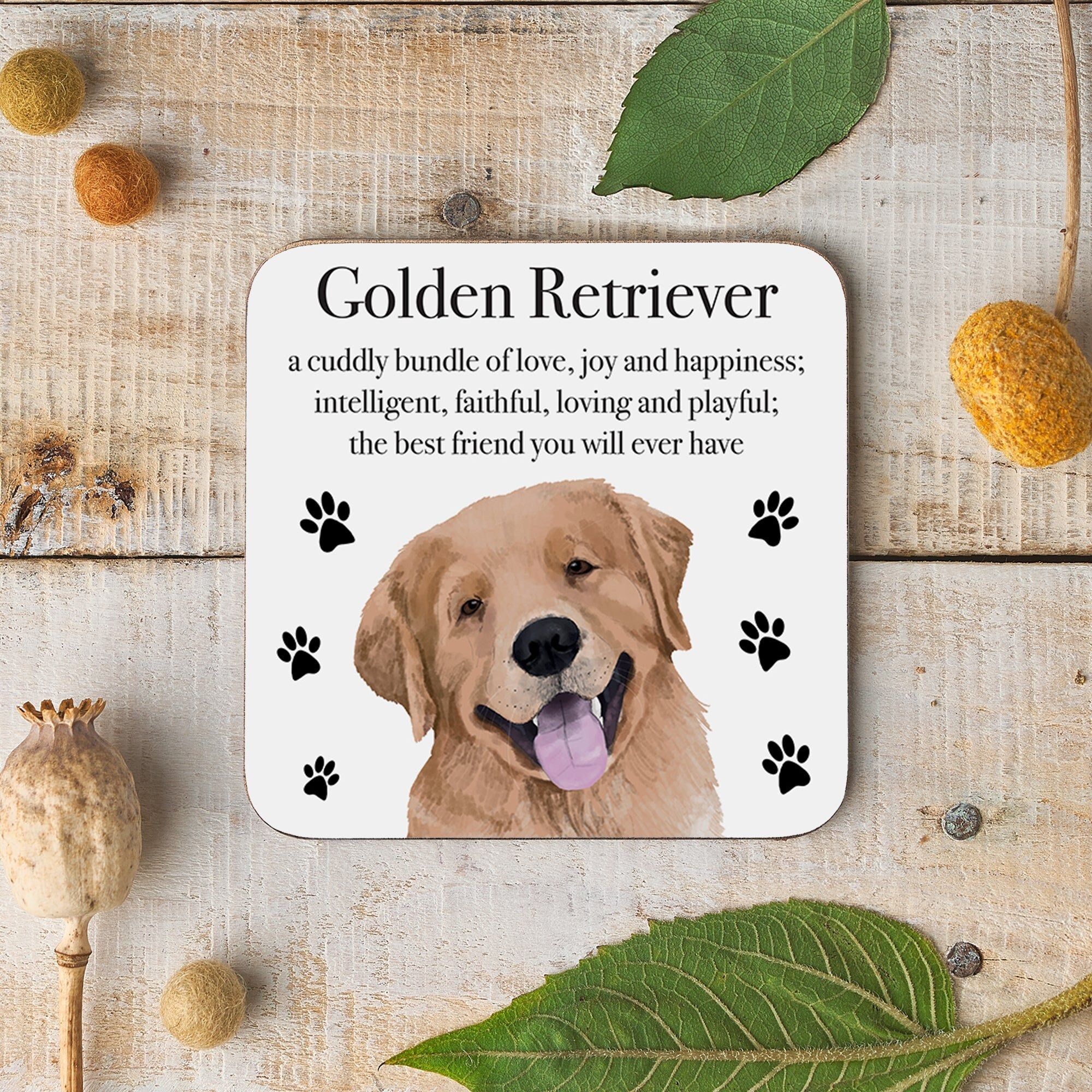 Hunts England Golden Retriever Dog Drinks Coaster Iconic