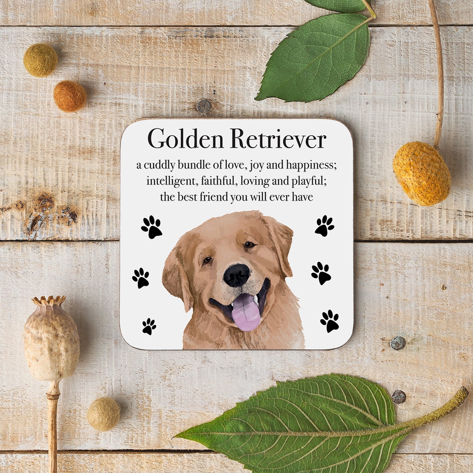 Hunts England Golden Retriever Dog Drinks Coaster Iconic