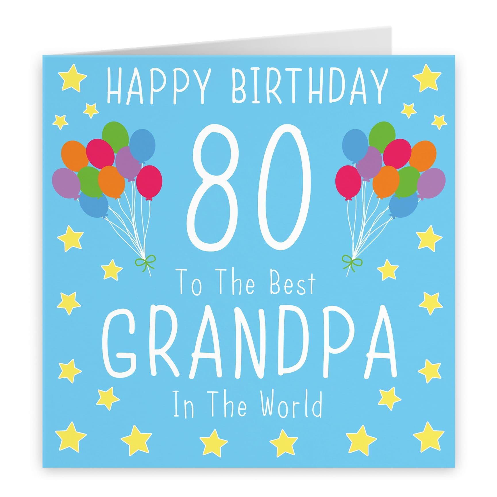 Large 80th Grandpa Birthday Card Iconic