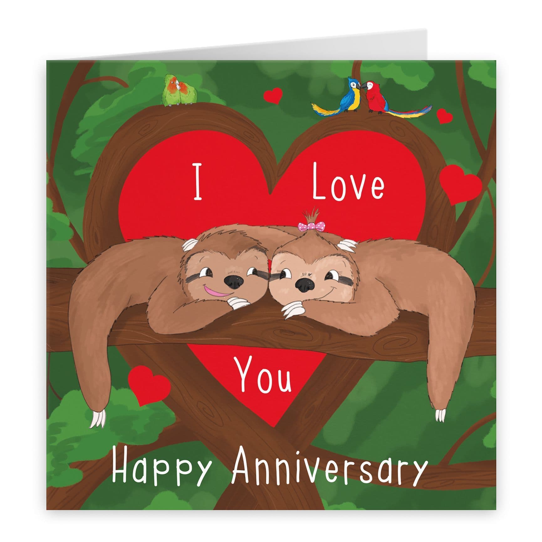Romantic Sloths Anniversary Card Cute Animals