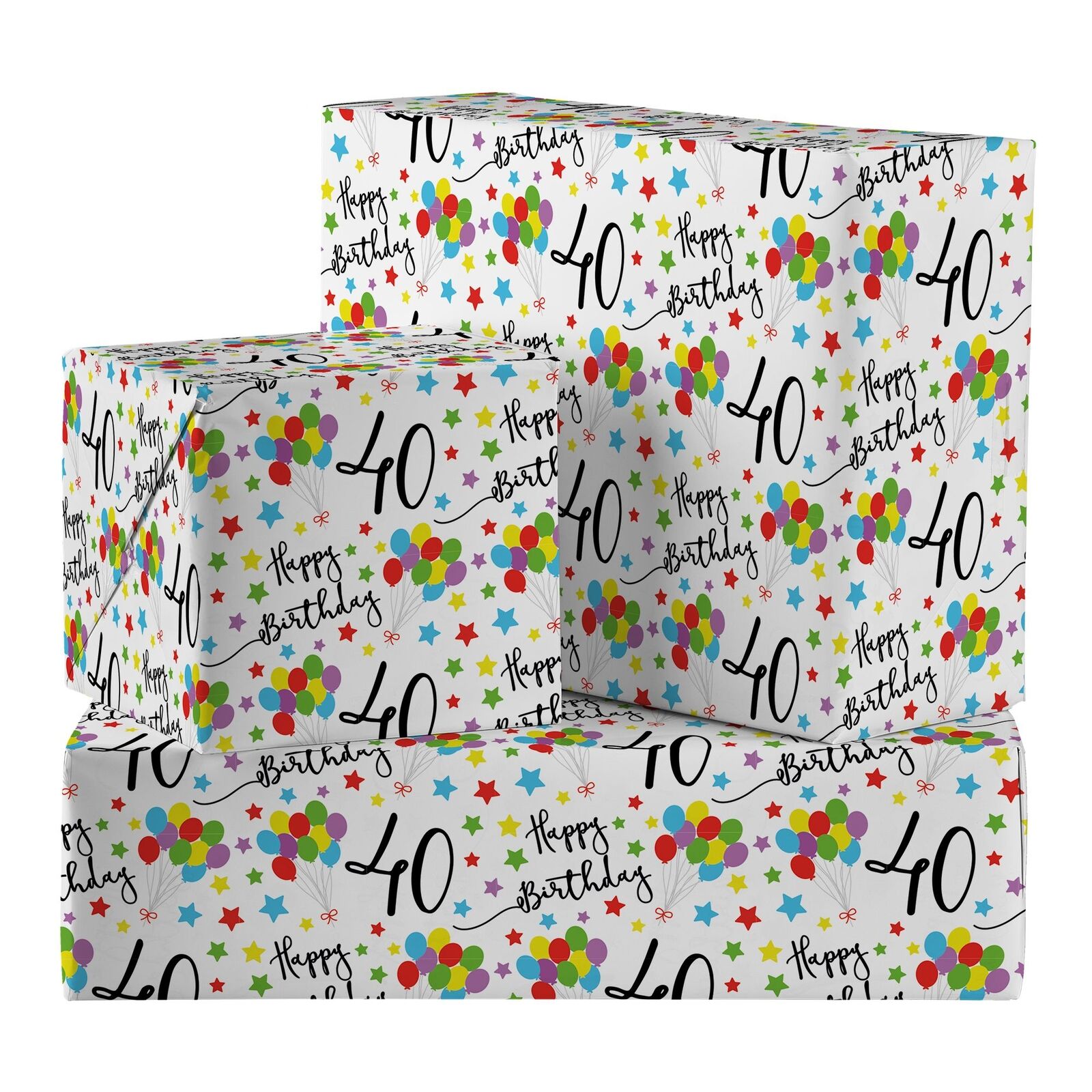 40th Birthday Gift Wrap And Tags Iconic