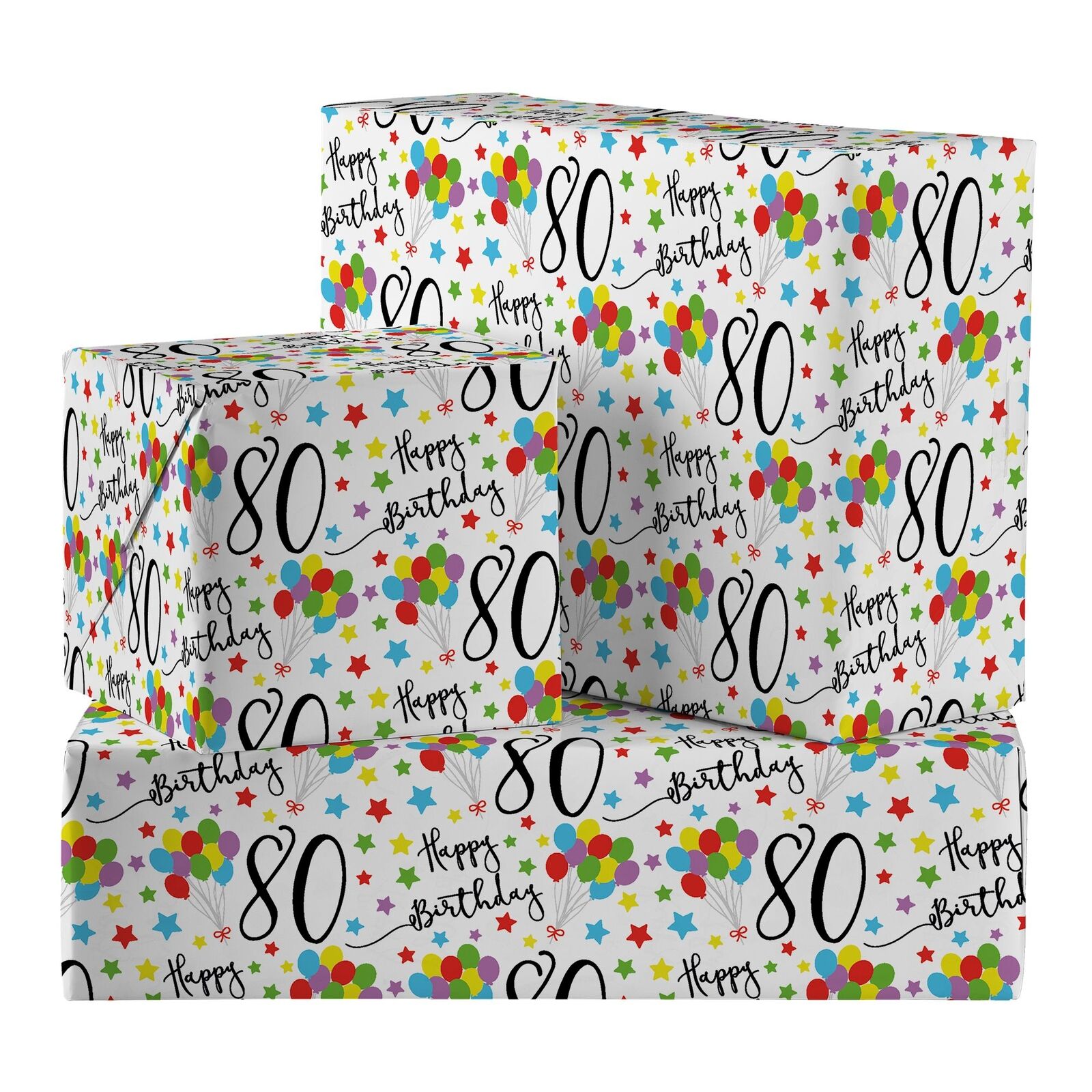 80th Birthday Gift Wrap And Tags Iconic