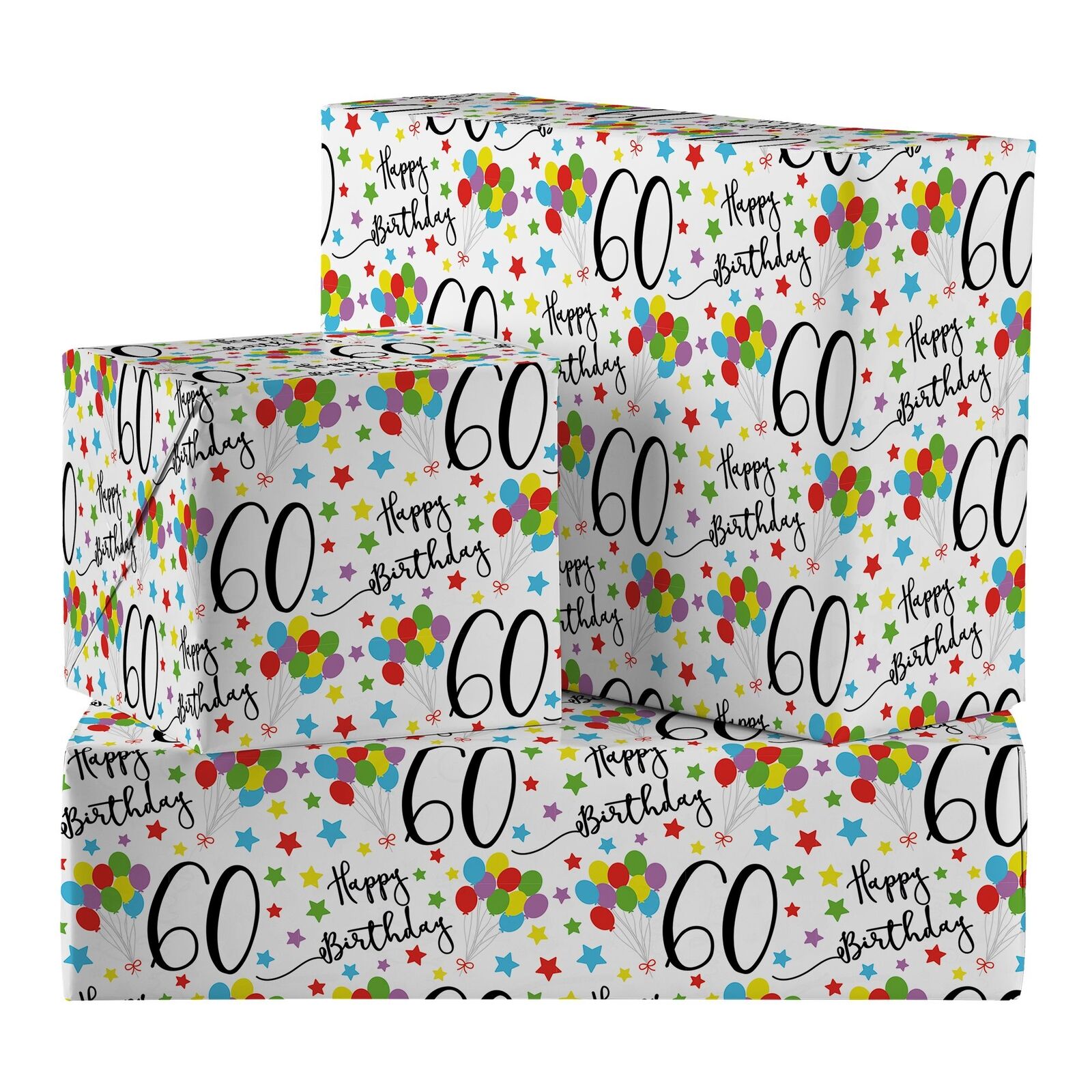 60th Birthday Gift Wrap And Tags Iconic