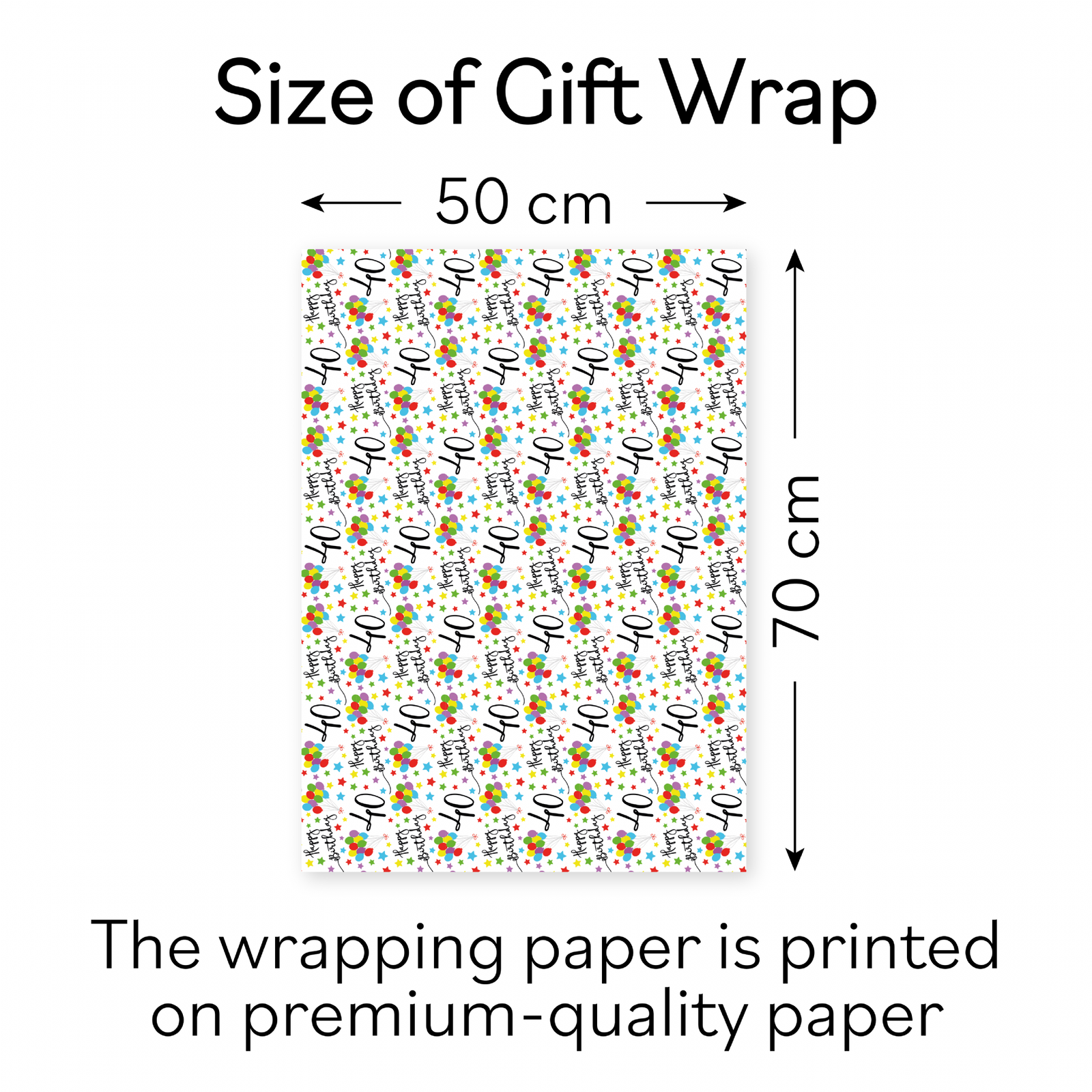 40th Birthday Gift Wrap And Tags Iconic